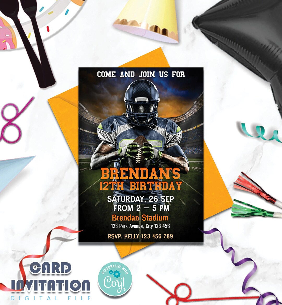 Wallpaper #f6344 Free Printable Football Birthday Invitations Drevio Free and