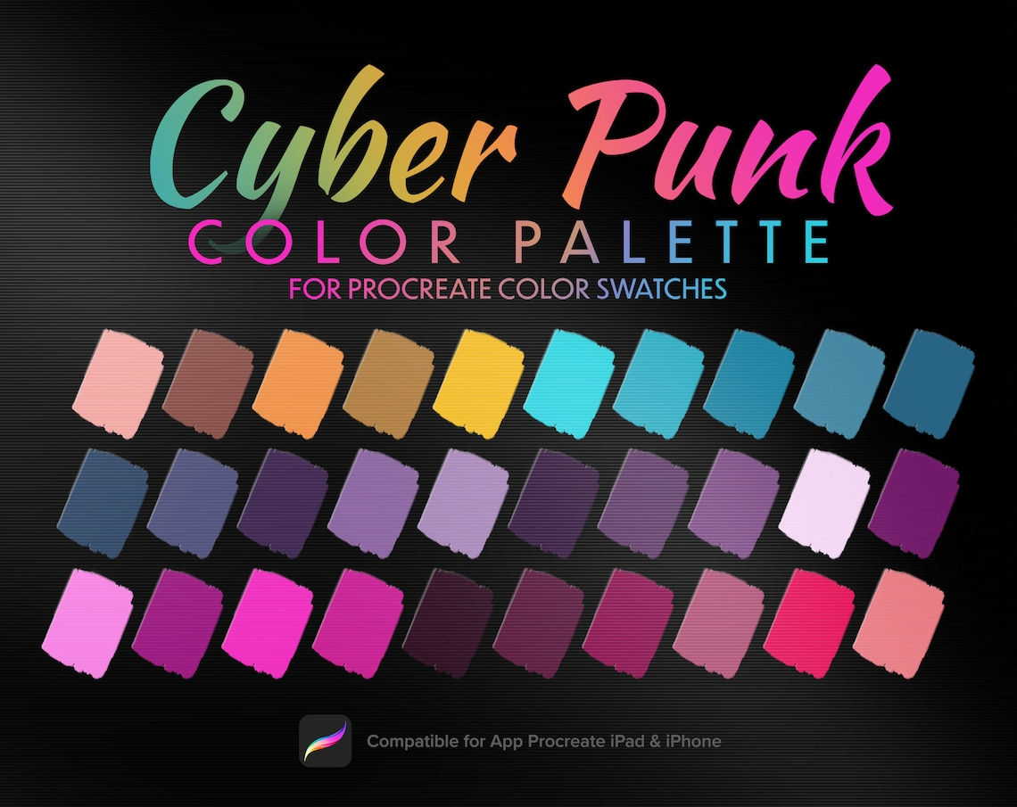 Wallpaper #DnSVwo4B_8f4nGFa5G_P3 Cyberpunk Neon Color Palette Futuristic Light Color Etsy Uk