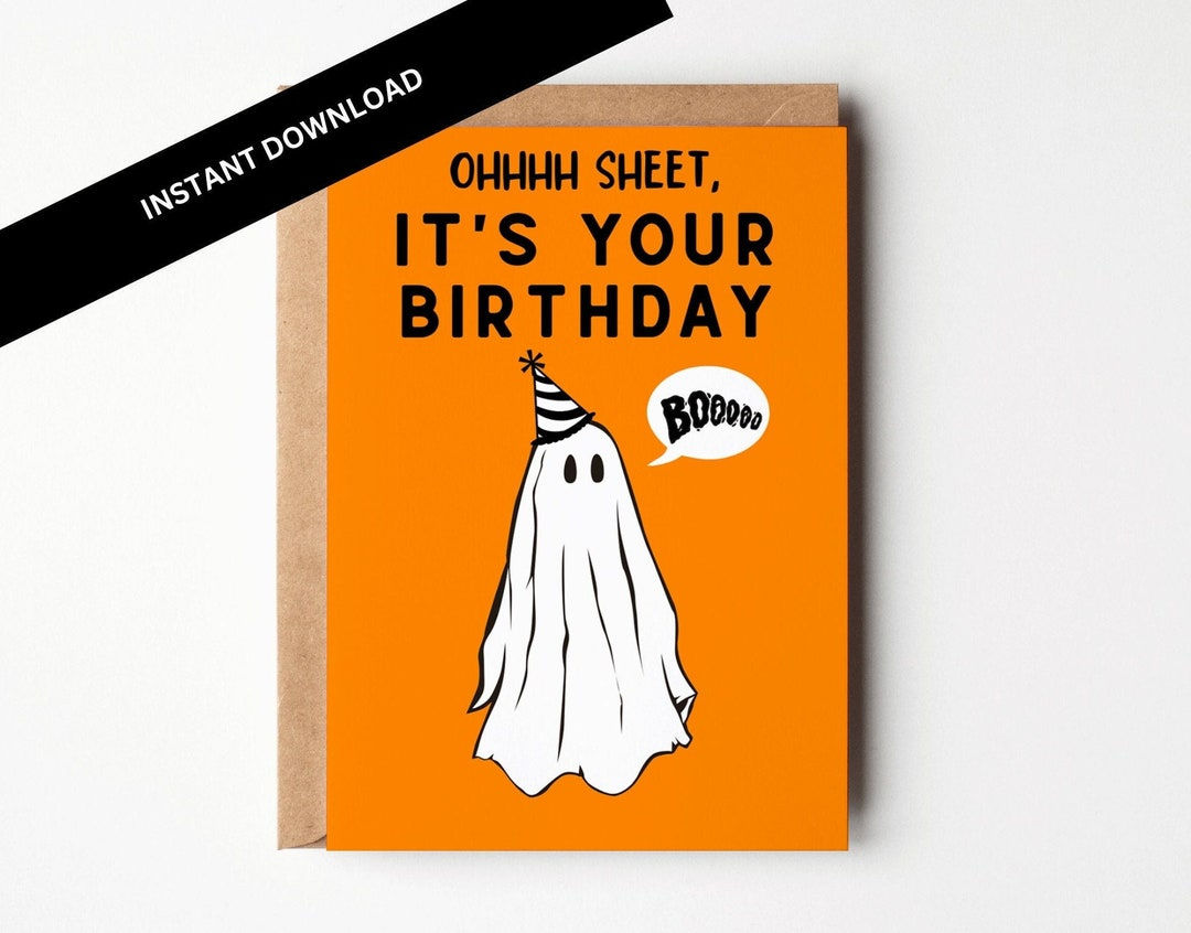 Wallpaper #ITHVNZMB5zzyi_yYzVif90 Halloween Funny Birthday Card Printableghost Birthday Etsy