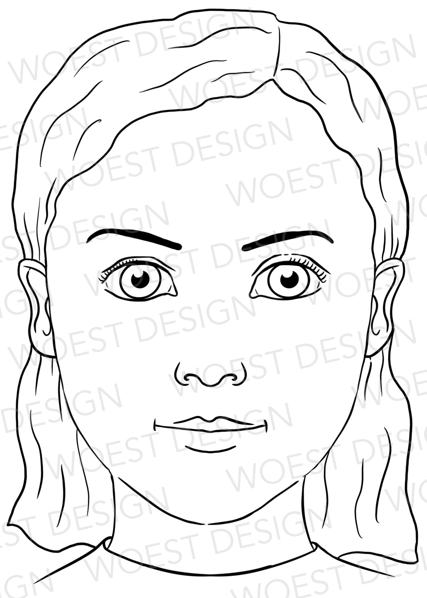Wallpaper #1WfB-JIBSpphPi3-ior0170 Face Outline Template Girl