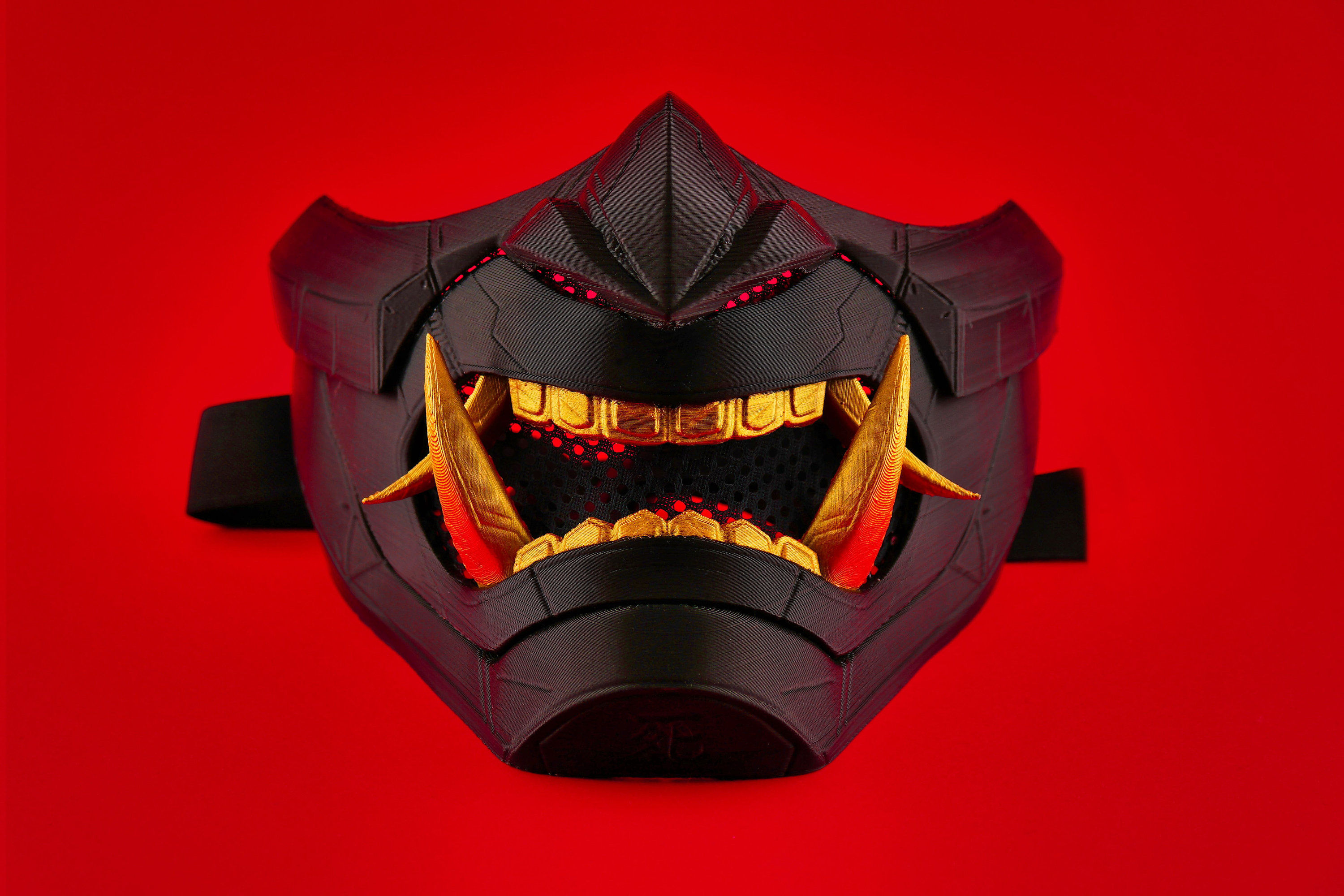 Wallpaper #aEVMjY4B7YBJg1BVqZyv41 Cyberpunk Oni Mask Cyber Oni Mask Menpo Mask Gold Tooth Etsy