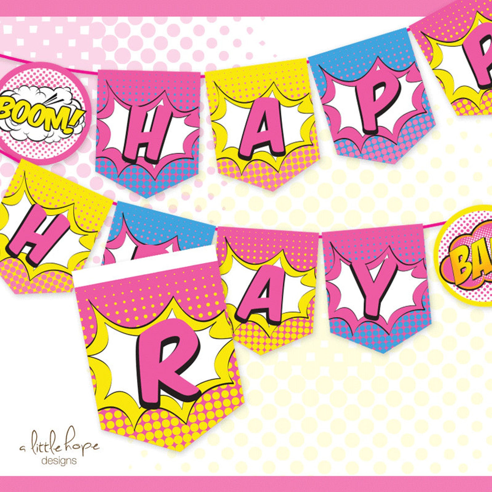 Wallpaper #aBmAOo8BtGB6xQ78Ea2r10 Superhero Girl Happy Birthday Banner Sign Pennant Etsy