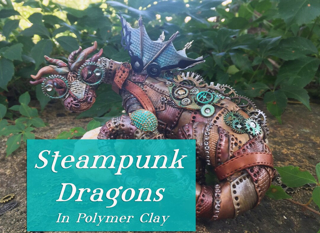 Wallpaper #MGh_F5MBSpphPi3-Ow_u116 Steampunk Dragons in Polymer Clay Downloadable Video Tutorial Etsy