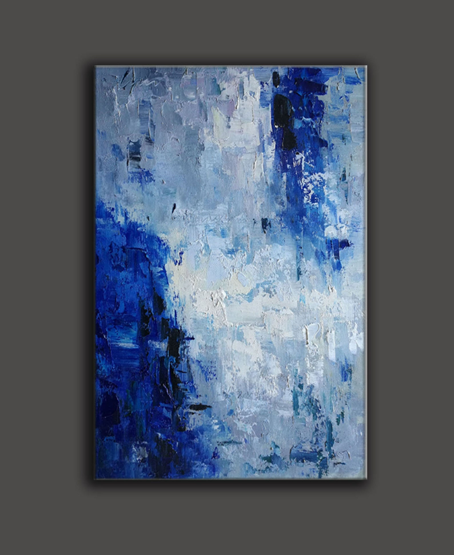 Wallpaper #2hn-IY8BtGB6xQ78toCO52 Large Abstract Canvas Art Blue Painting on Canvas Modern Etsy