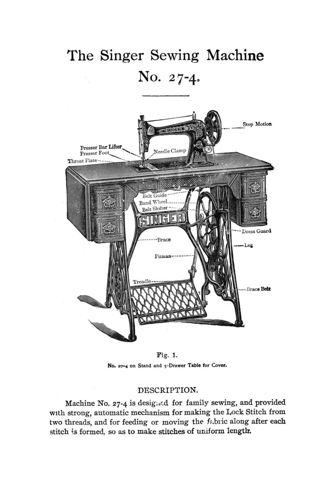 Wallpaper #466C1 Singer Treadle Sewing Machine Replacement Parts