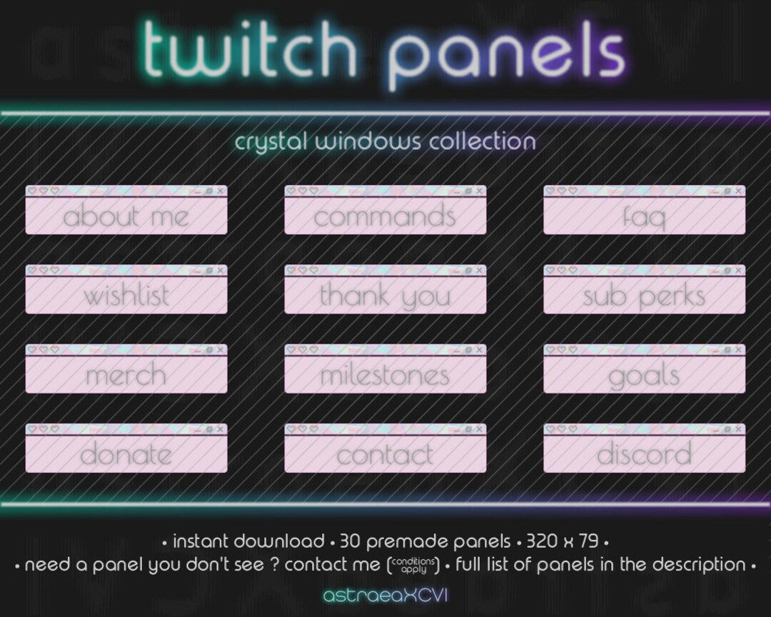 Wallpaper #K0LcPJMBOBpx0Nhmf8KX151 30 Twitch Panels Pink Windows Theme Sparkle Crystal Aesthetic Stream