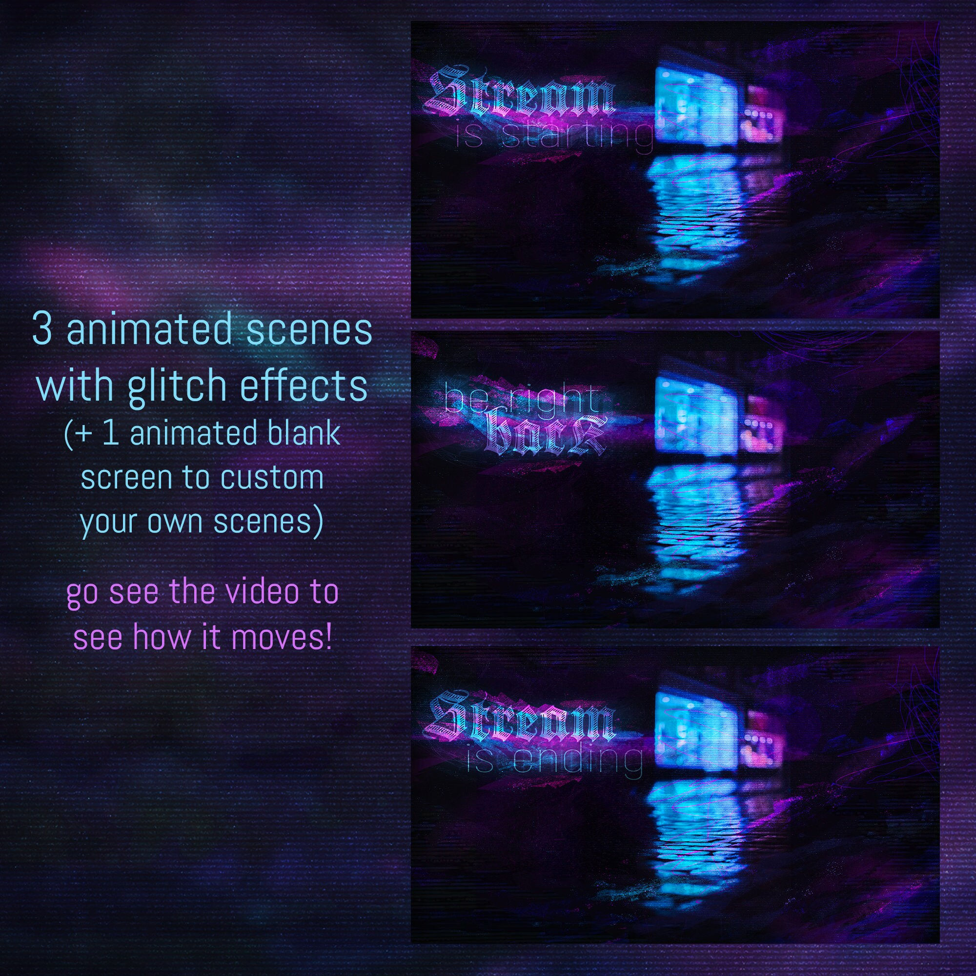 Wallpaper #8hmDBI8BtGB6xQ78SU7r15 Neon Cyberpunk Twitch Pack with Animated Scenes Banner Etsy