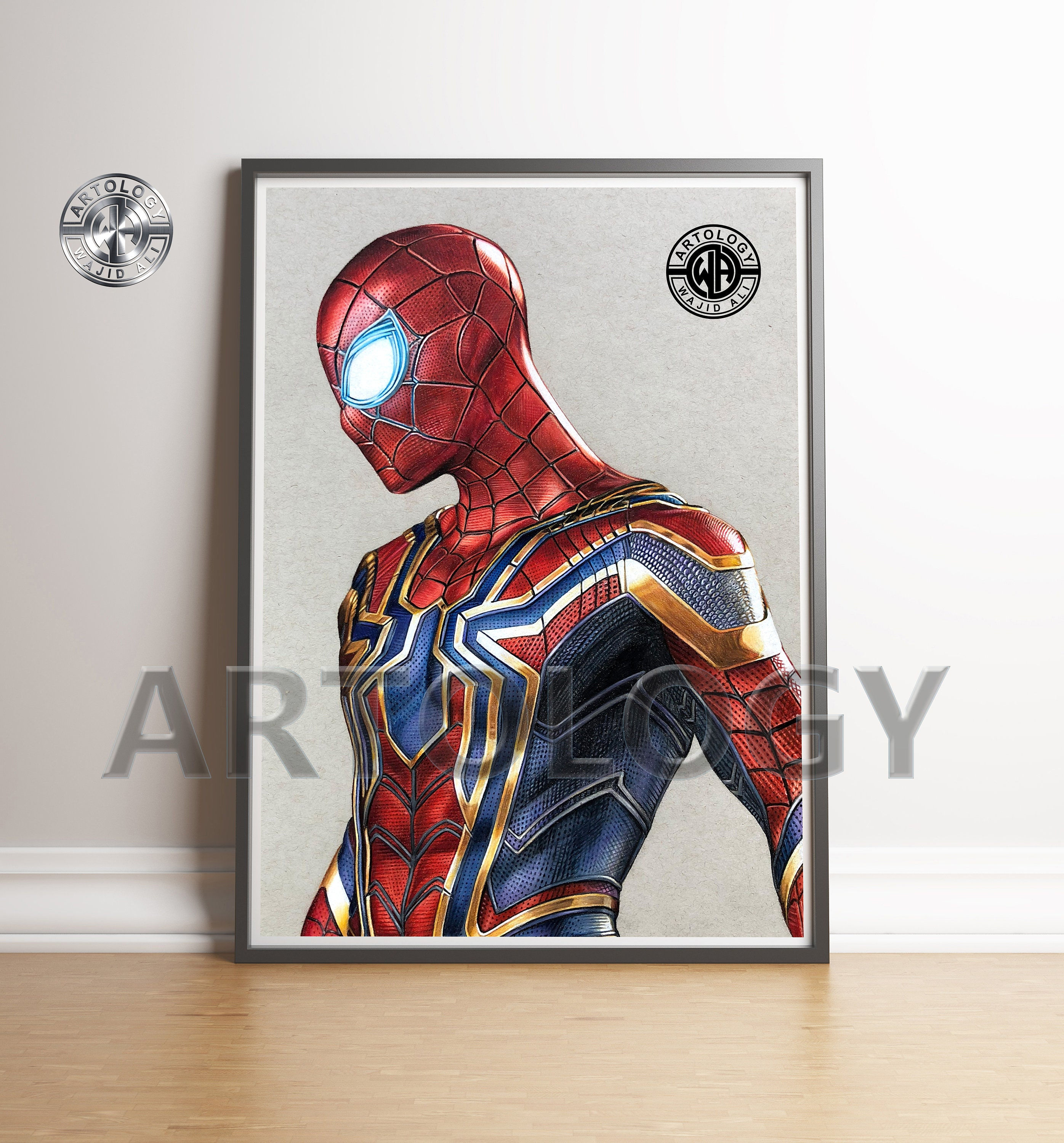 Wallpaper #EGiVFpMBSpphPi3-6QxI367 Iron Spider vs Spider Man Sobre La Cdmx Drawing by Luis Enrique Lopez