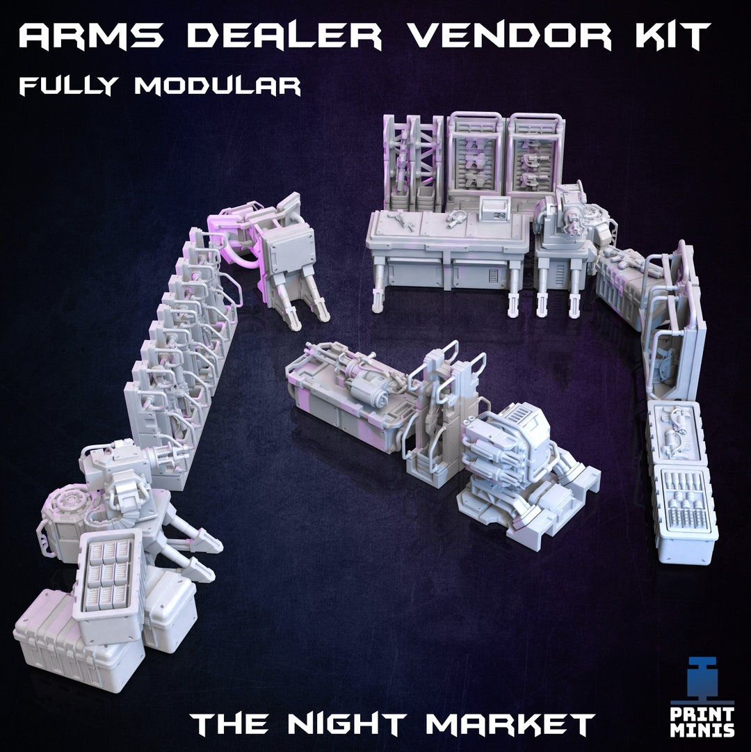Wallpaper #yCymSZMB0E1QgA7wRfMq61 Cyberpunk Arms Dealer Vender Terrain Kit 28 32mm Scale Etsy