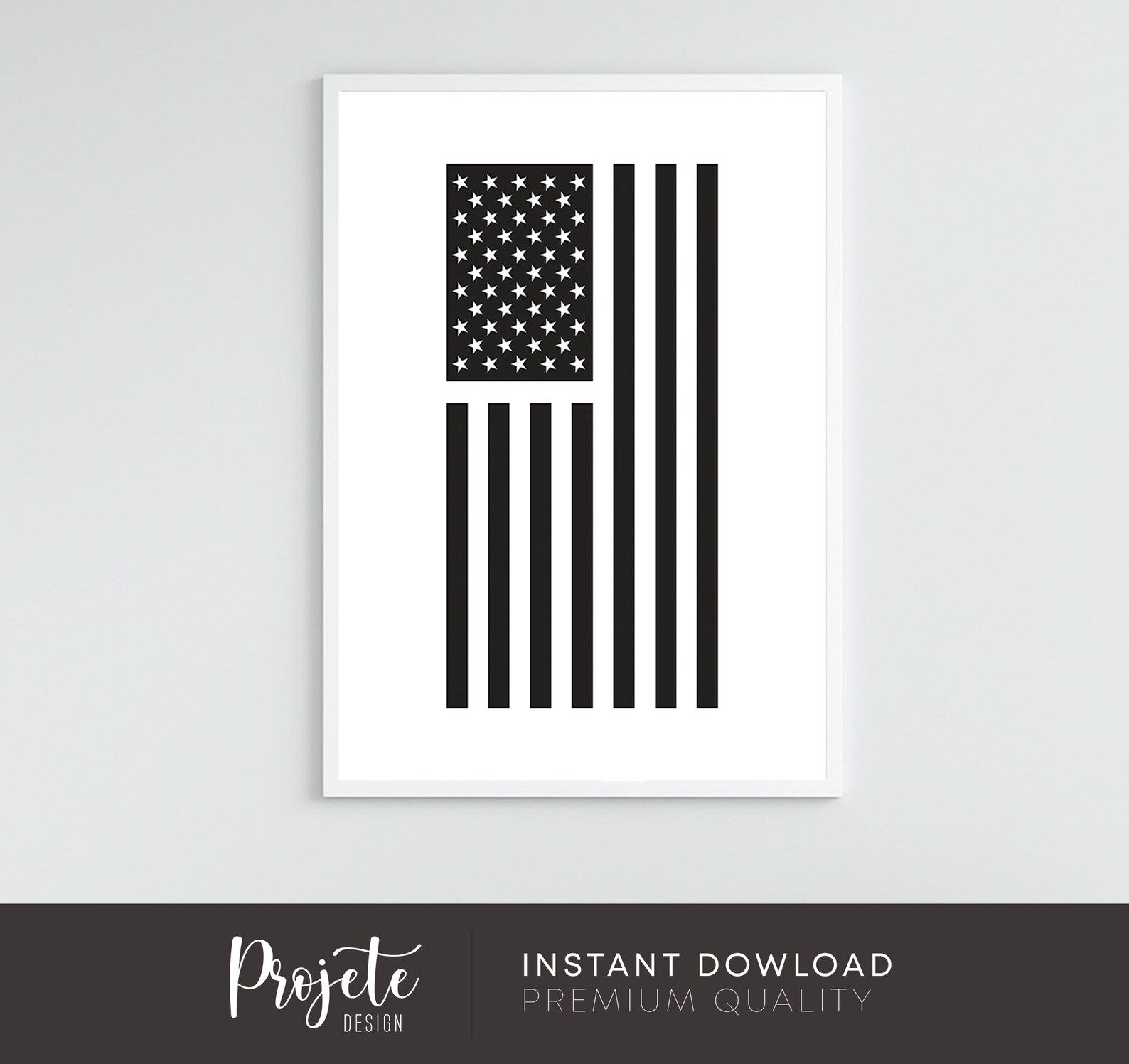 Wallpaper #de5b9 Premium Vector Minimalist American Flag Illustration Drawn with a