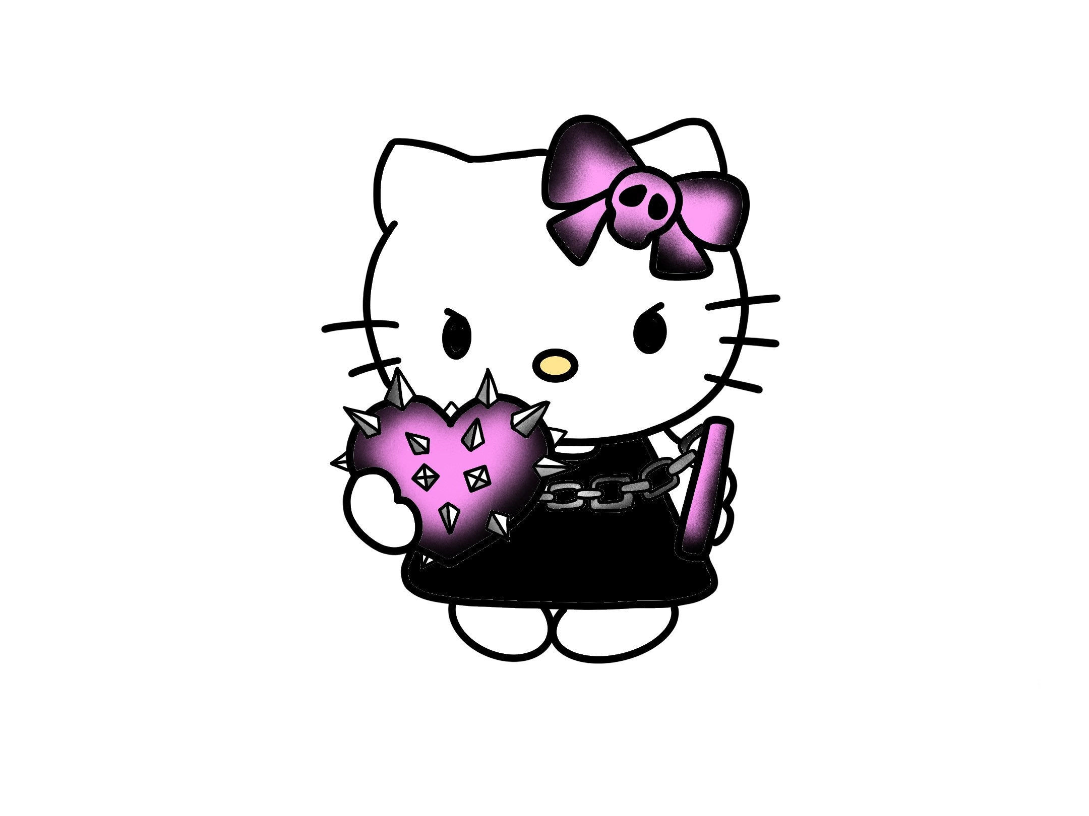 Wallpaper #0EWukI4B7YBJg1BVGp3G46 Hello Kitty Art Print Sanrio Art Print Hello Kitty Digital Etsy