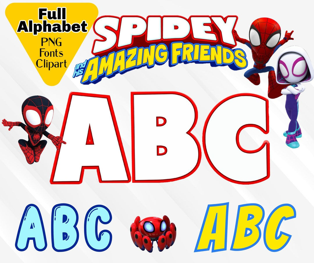 Wallpaper #J_QuOpMBKFX8bn3reXjK205 Spidey and His Amazing Friends Alphabet Spidey Font Spidey Png