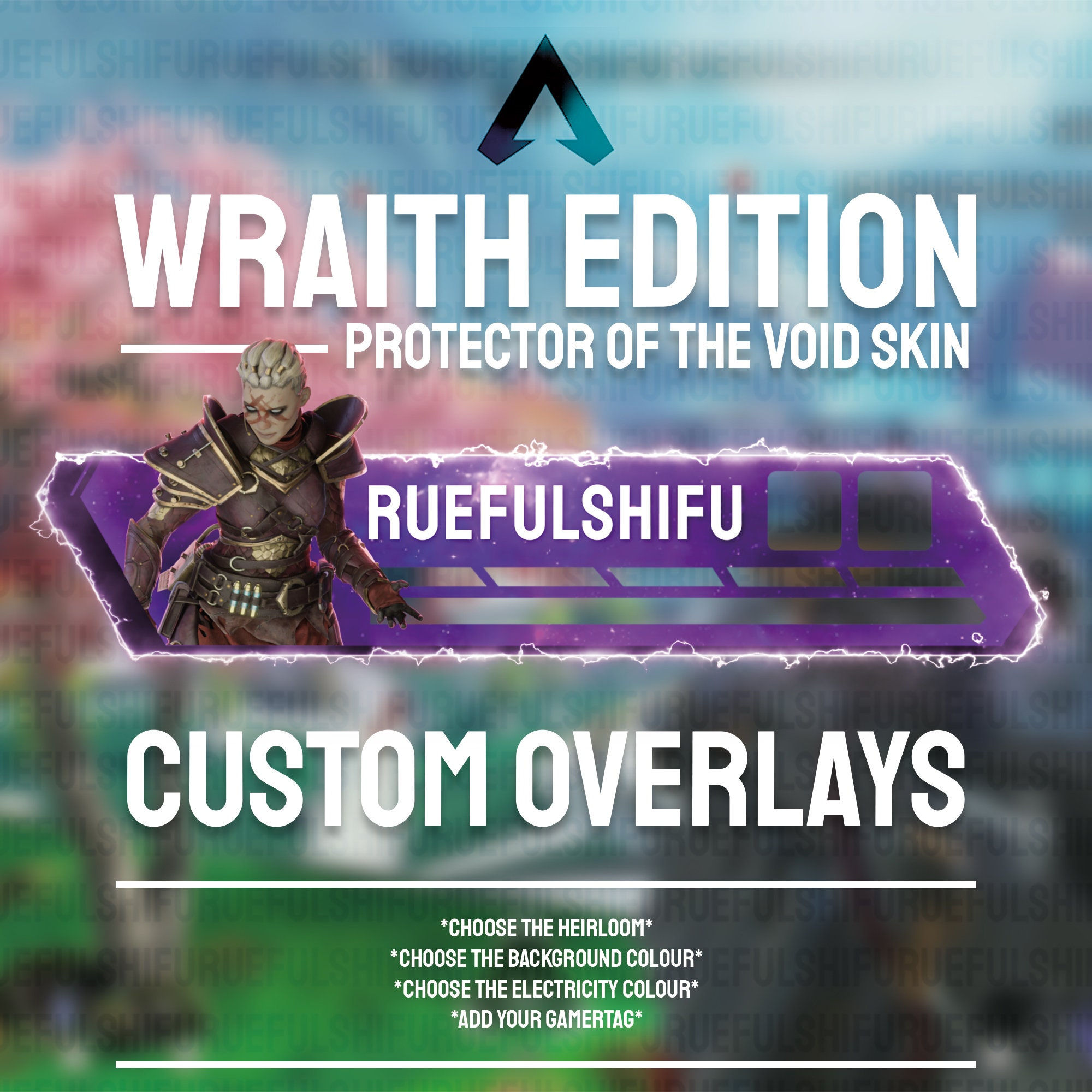 Wallpaper #bWdV_ZIBSpphPi3-jpti51 Animated Customisable Wraith Banner Apex Legends Health Bar Overlay for