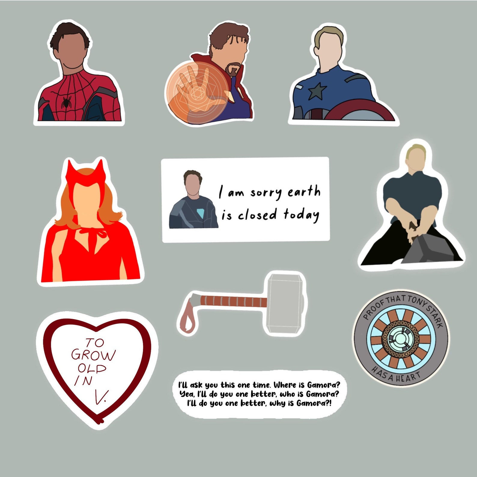 Wallpaper #NRkfNo8BtGB6xQ78q6Id12 Marvel Sticker Pack 10 Stickers Etsy