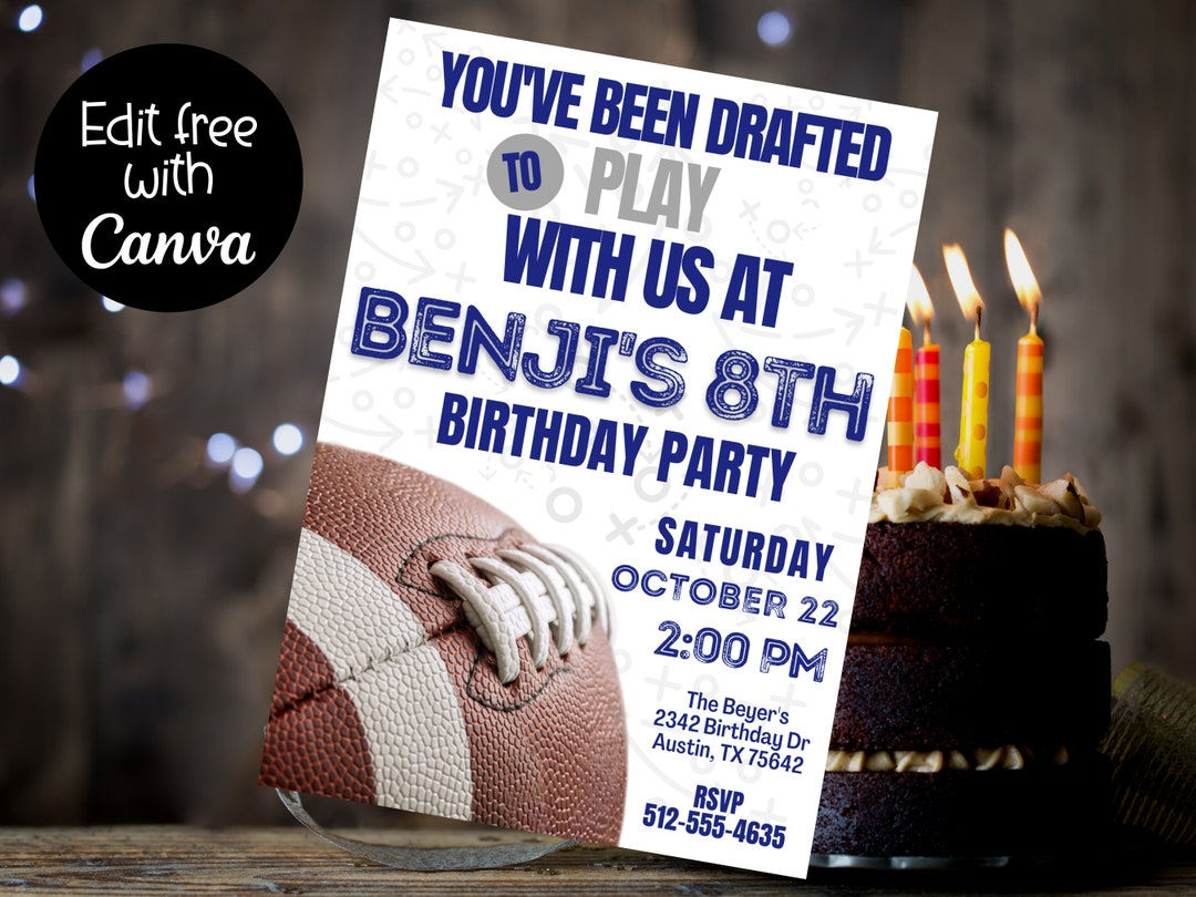 Wallpaper #f6344 Free Printable Football Birthday Invitations Drevio Free and