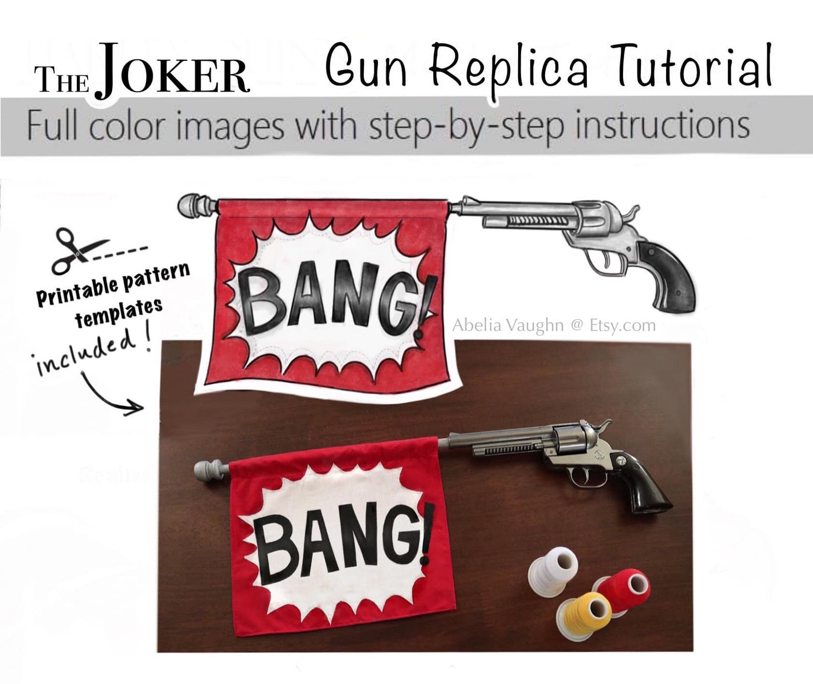 Wallpaper #uxrlTZMB1yWOL4qgy3xo172 Joker Classic Bang Gun Flag Tutorial Pattern Templates Etsy
