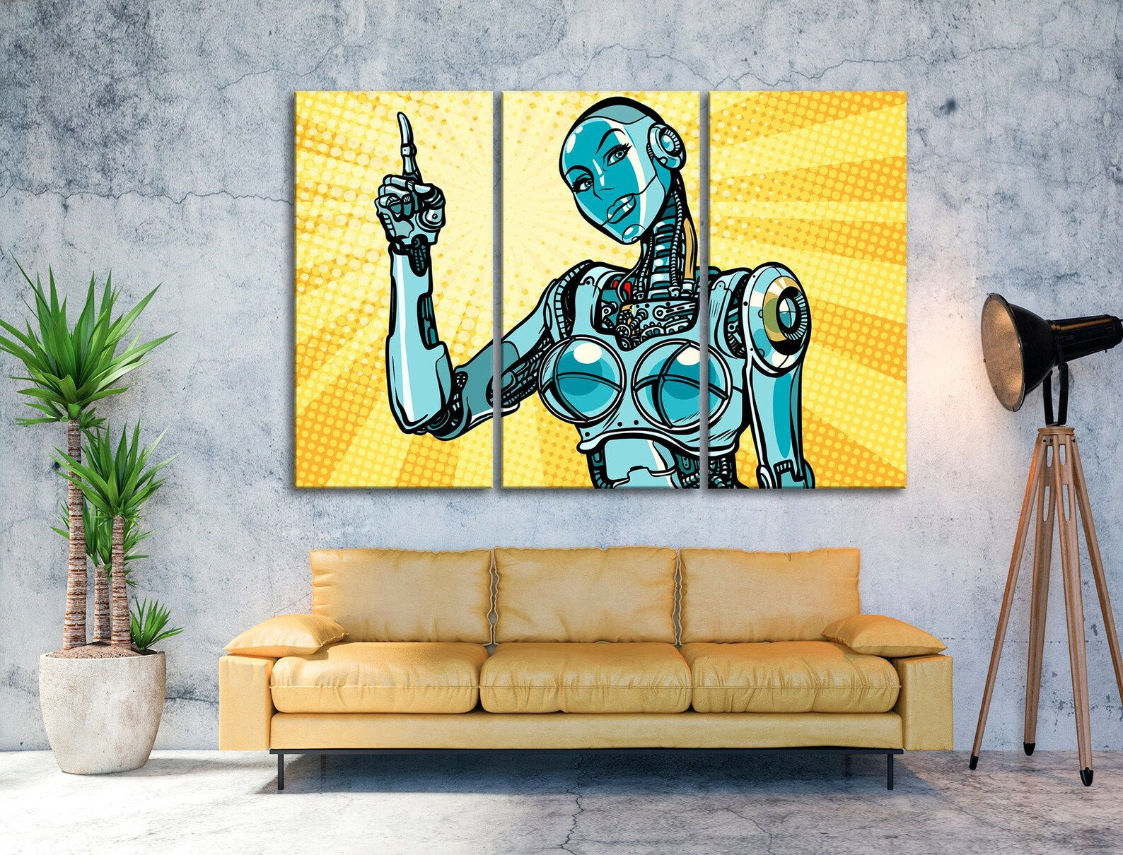Wallpaper #dUWdmY4B7YBJg1BV46H356 Cyberpunk Wall Art Beautiful Woman Robot Large Print Pop Art Etsy