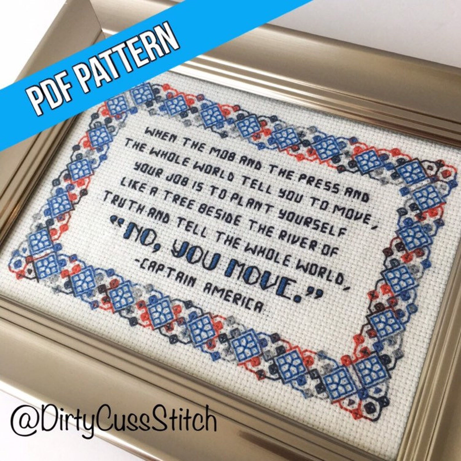 Wallpaper #MnPOiY4BFI5NbQkswCL517 No You Move Captain America Quote Pdf Cross Stitch Pattern Etsy