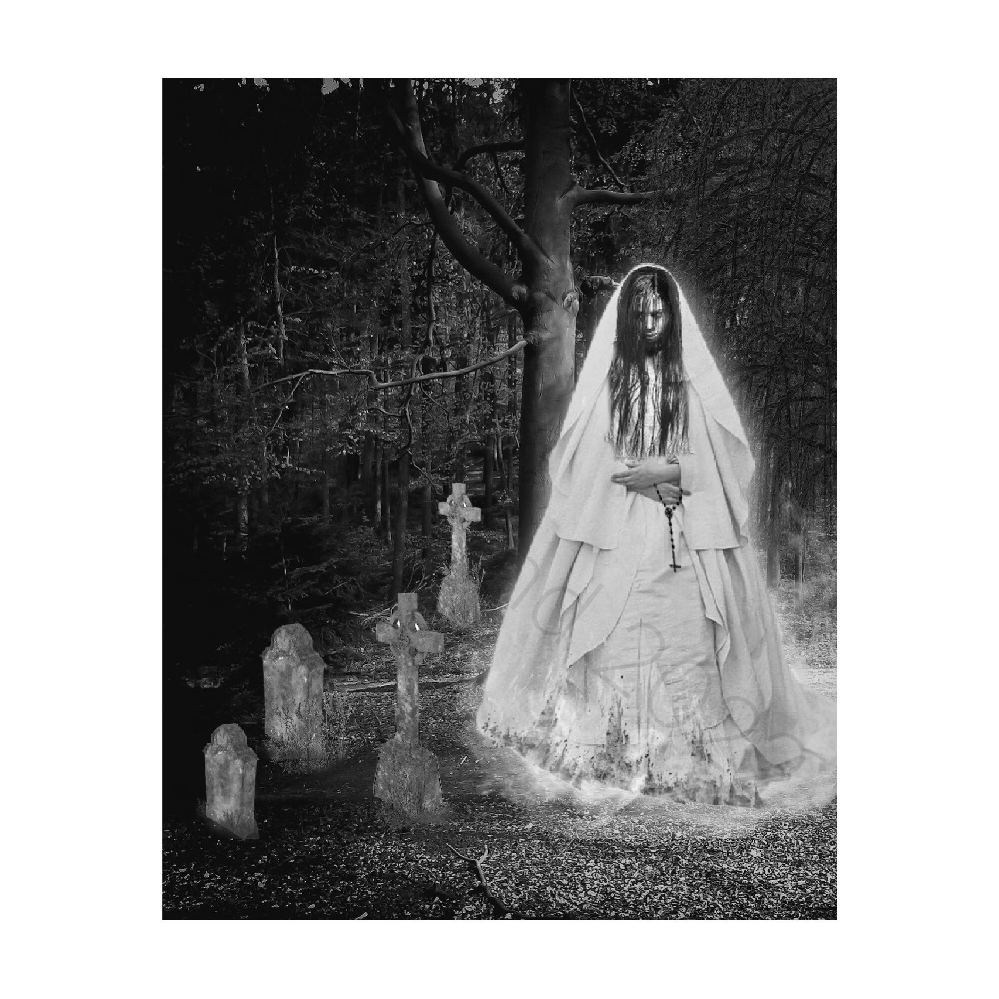 Wallpaper #SfS5OZMBKFX8bn3rL3dx359 Photo Creepy Haunted Ghost White Nun Portrait Horror Vintage Etsy