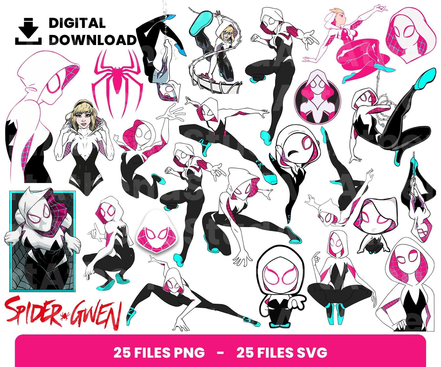 Wallpaper #RPS3OZMBKFX8bn3r6ncE82 25 Clipart Bundle Layered Svg Superhero Spider Gwen Etsy