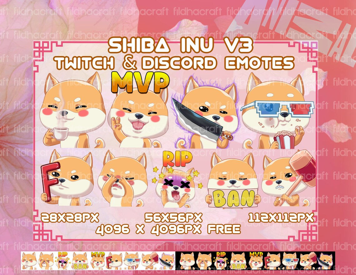 Wallpaper #9fCngJcBi4JM6agG7CG_54 Cute Shiba Inu V3 Twitch Emotes Bundle Shiba Inu Emotes Pack Shiba