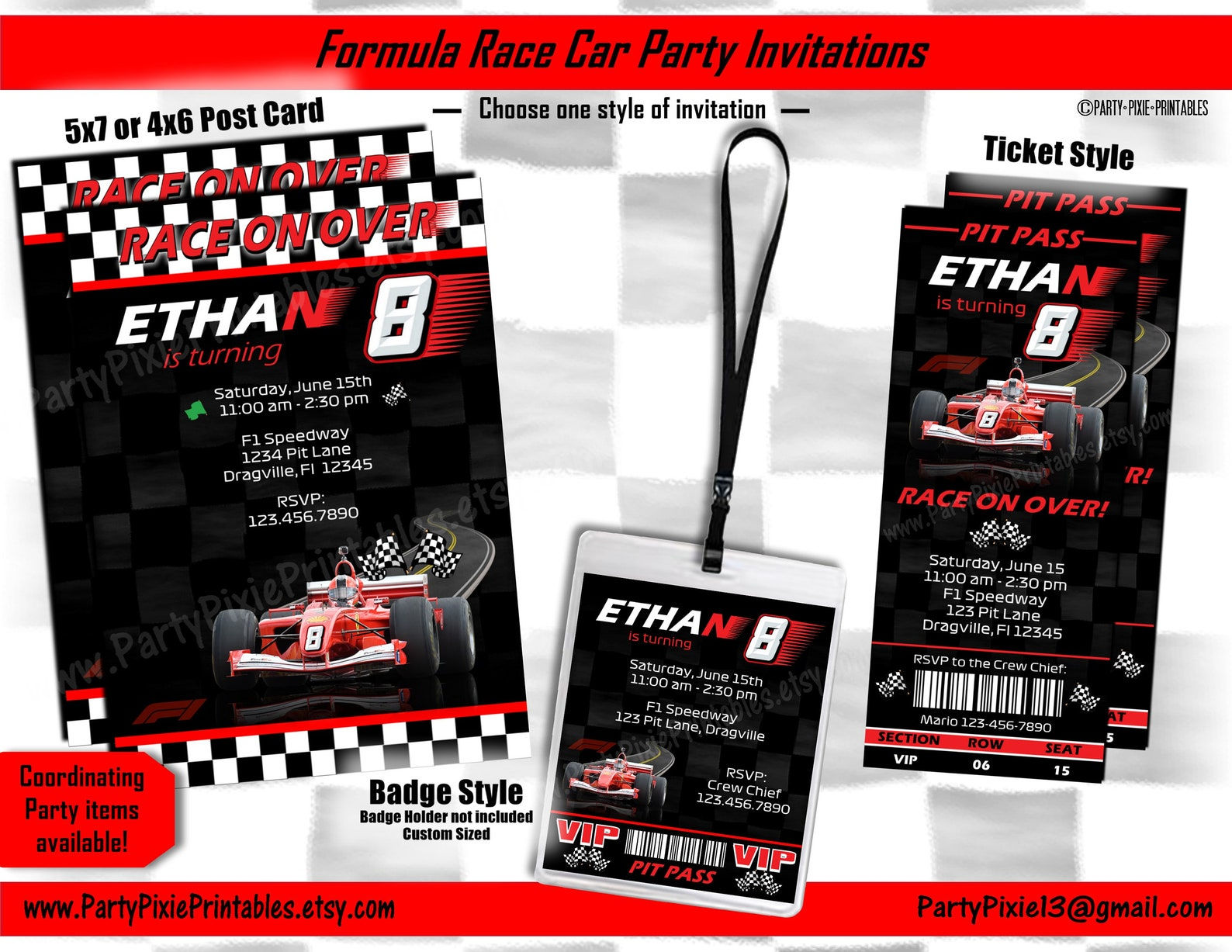 Wallpaper #lBnIKY8BtGB6xQ78w4mb56 Race Car Formula One Indy Go Kart Party Invitations 5x7 Etsy