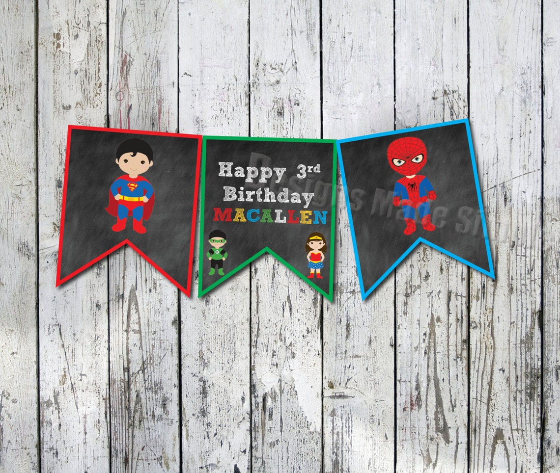 Wallpaper #mTEHNpMB5zzyi_yYhFhv101 Super Hero Birthday Banner Printable Etsy