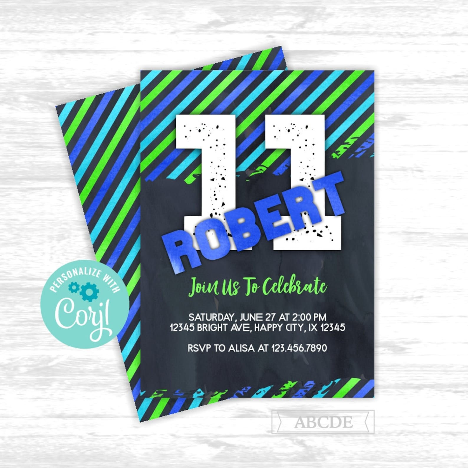 Wallpaper #wrgHTJIBJvJKYCmEV9AT23 11th Boy Birthday Invitation Editable Invitation Teb001 Etsy