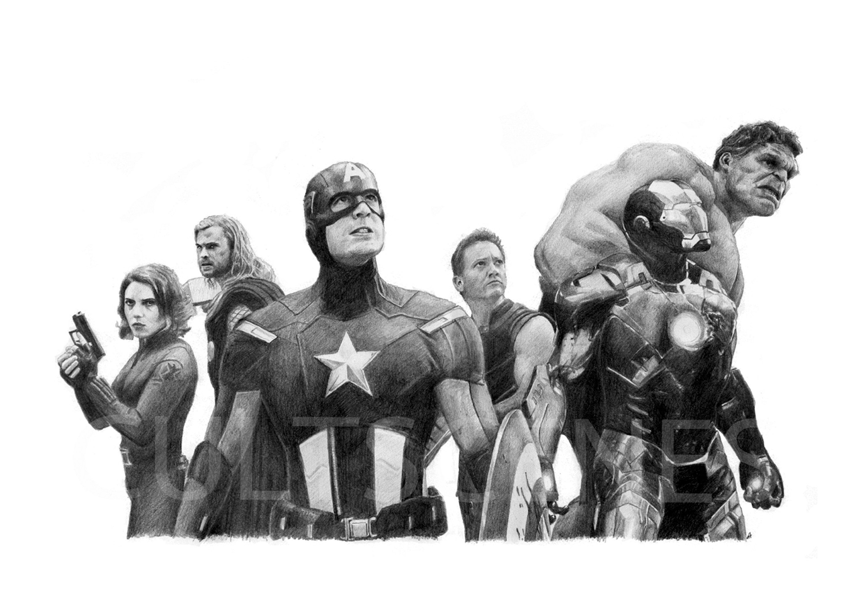 Wallpaper #72703 The Avengers Graphite Drawing by Pen Tacular Artistdeviantartcom on