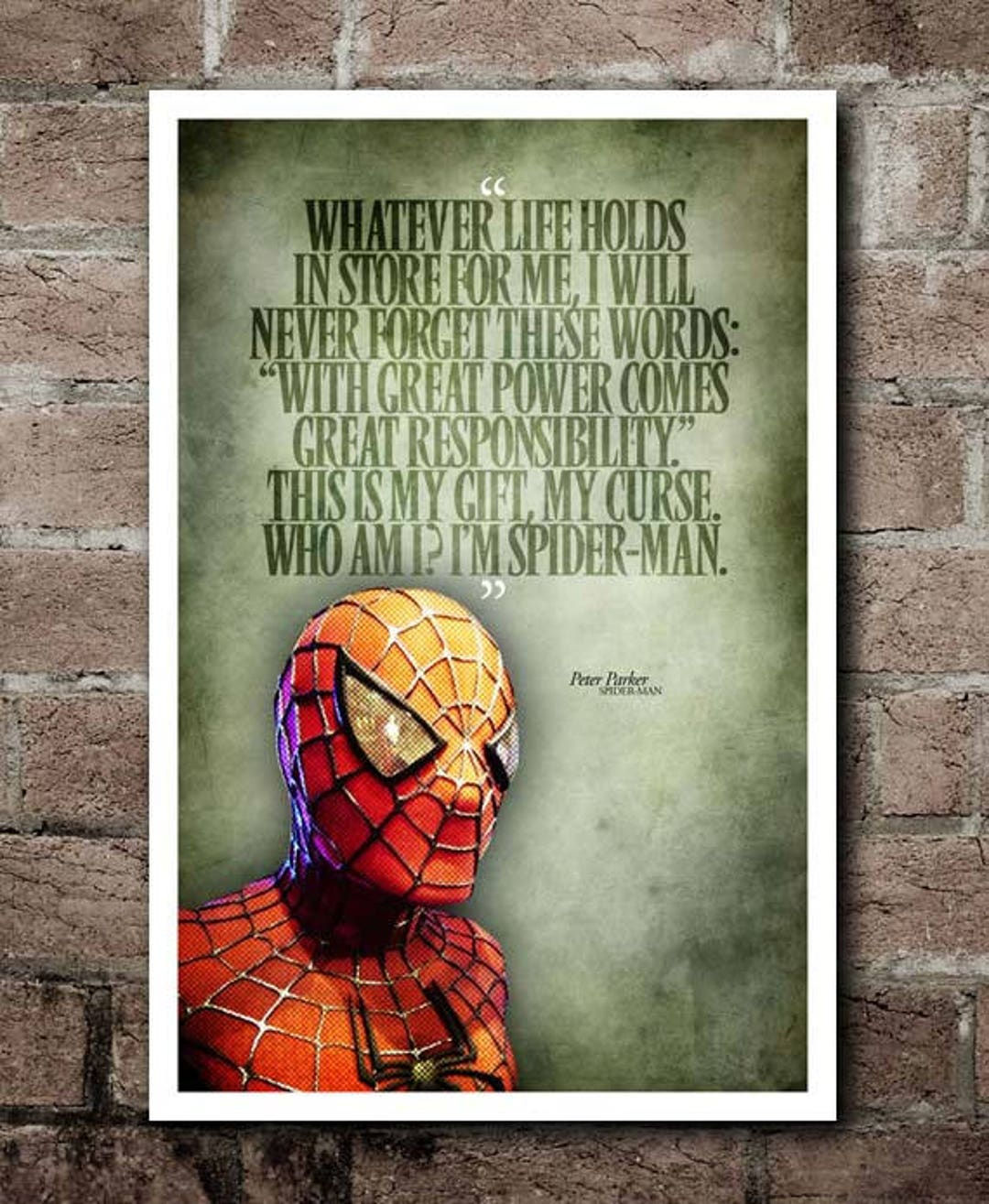 Wallpaper #nmcsCZMBSpphPi3-Pc5l13 Spider Man Great Power Quote Poster Etsy