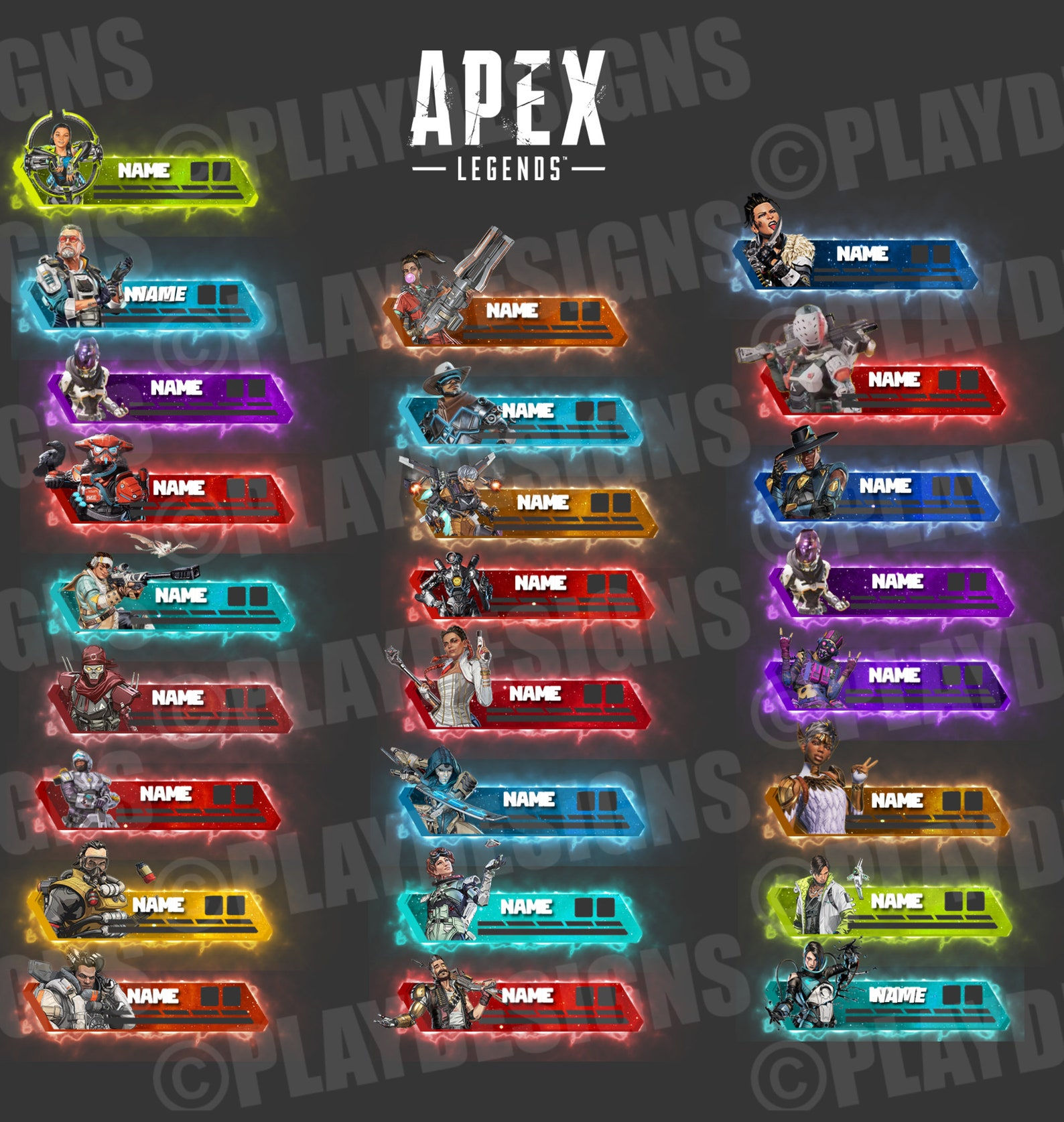 Wallpaper #pJwd45IBZHQxiYarx8Ob220 Custom Apex Legends Health Bar Overlays for Streaming Youtube Twitch