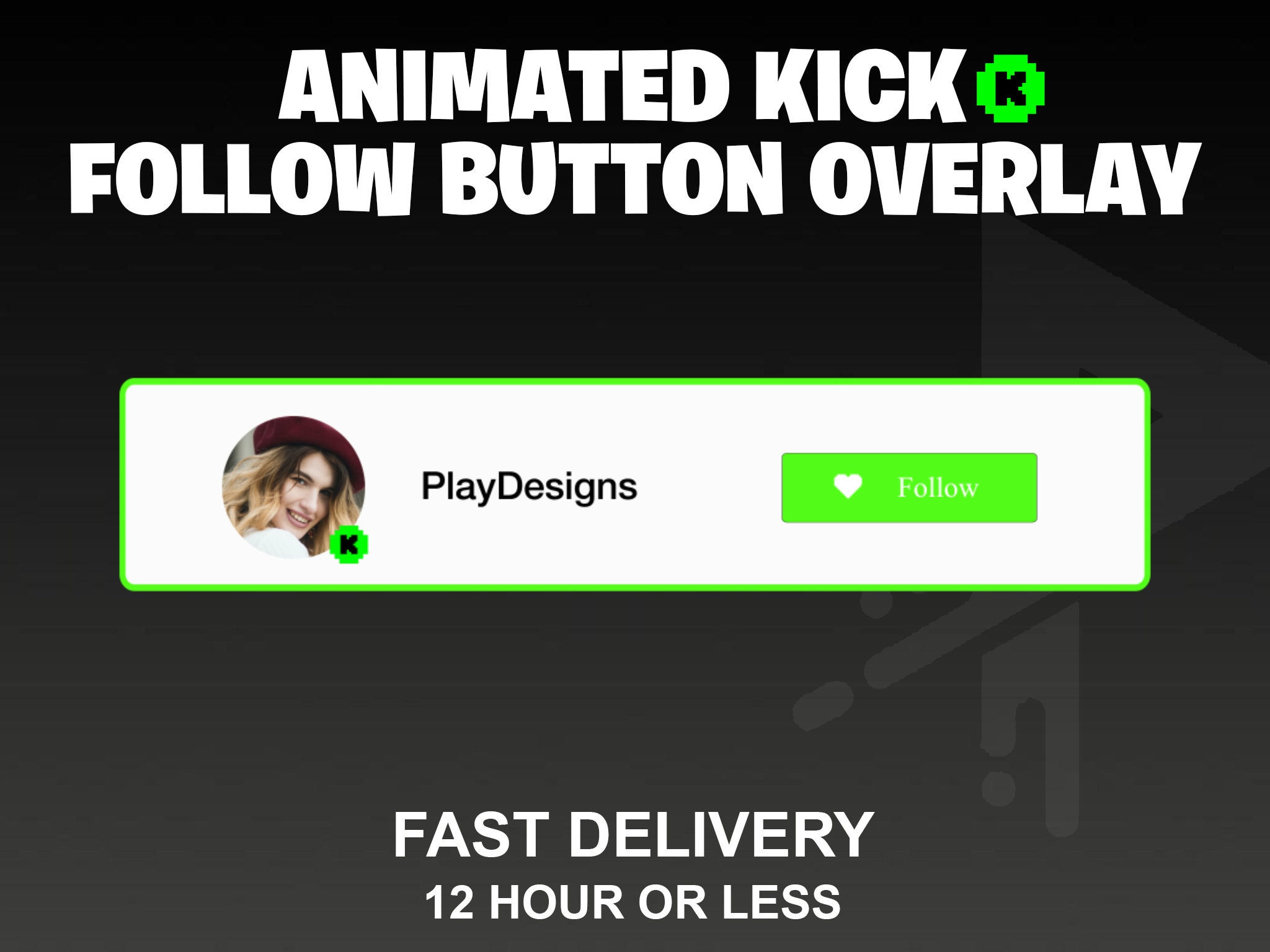 Wallpaper #E-pOVZMBlwTYPL18Hw3e186 Custom Animated Kick Follow Button Overlay for Streaming Videos Etsy