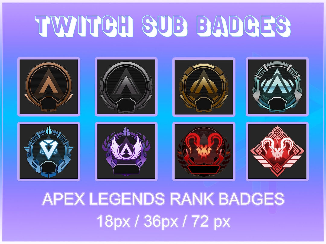 Wallpaper #YploP5MBUcASHT6n28yD111 Apex Legends Rank Badges Twitch Sub Badges Etsy