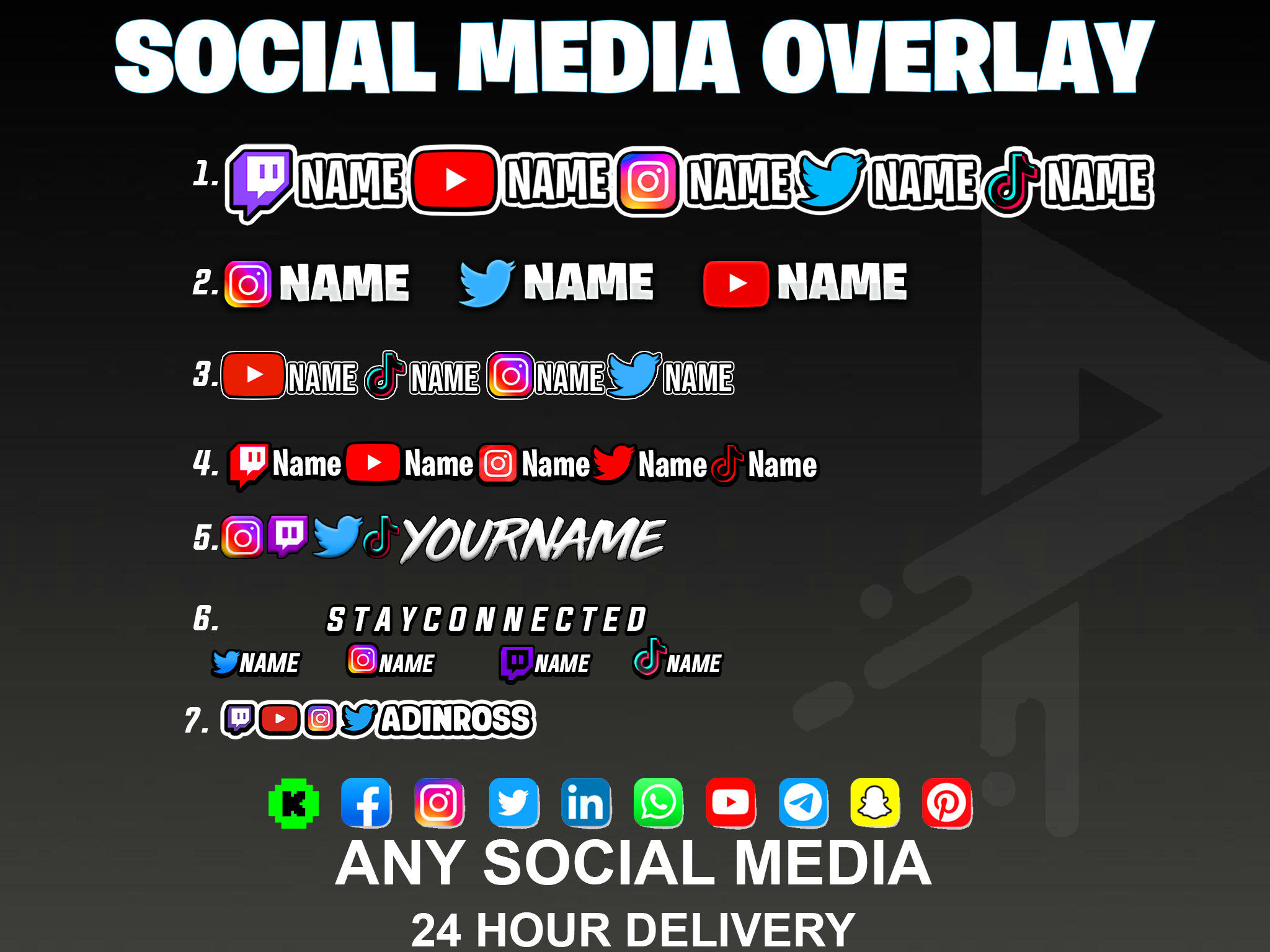 Wallpaper #Y88FO5MBOBUYluQYwLqS186 Custom Social Media Overlay for Twitter Twitch Tiktok Discord Etsy
