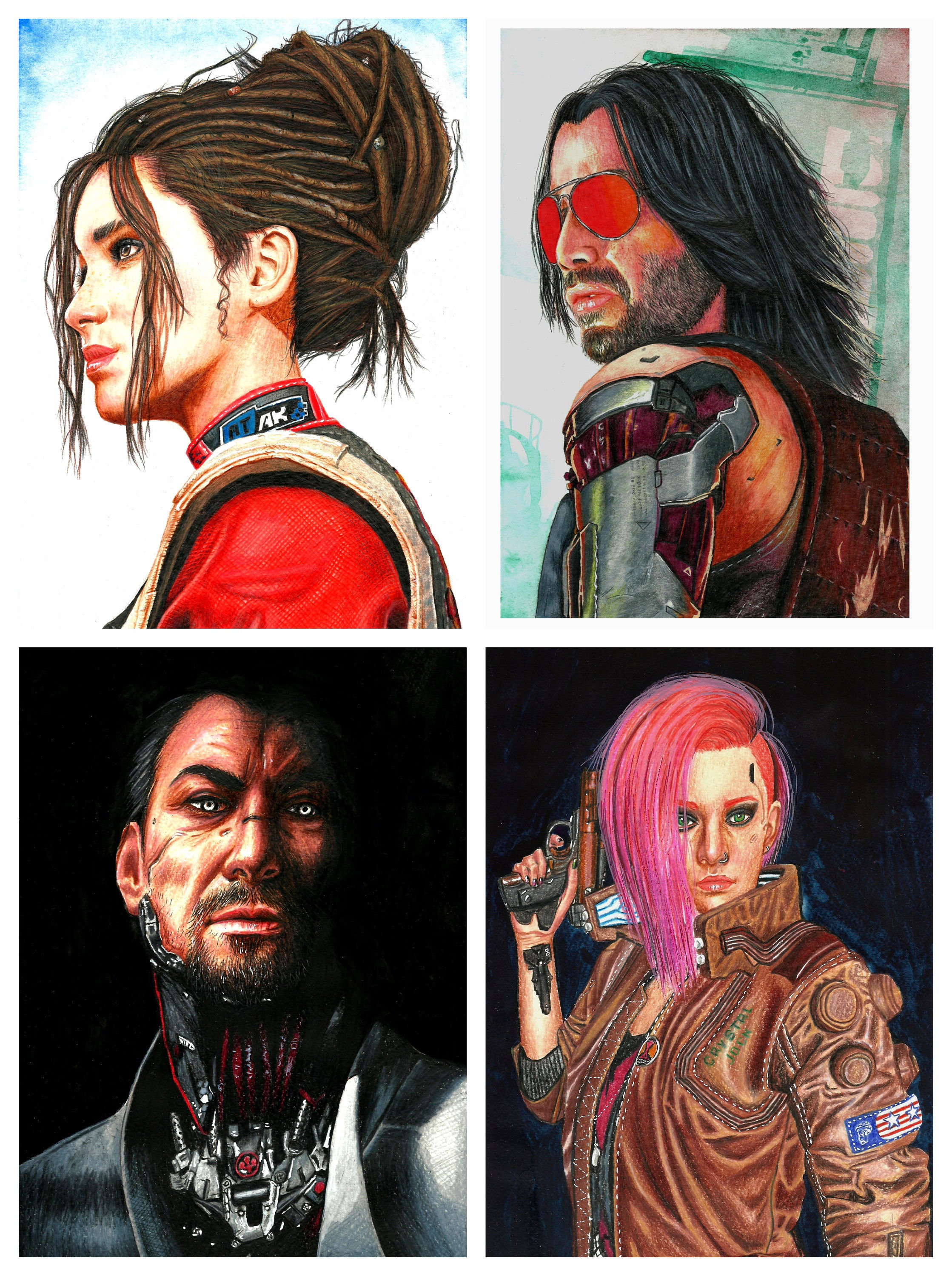 Wallpaper #4Wf665IBSpphPi3-Uk_6201 Custom Portrait Custom Cyberpunk 2077 Portrait Drawing from Etsy Uk