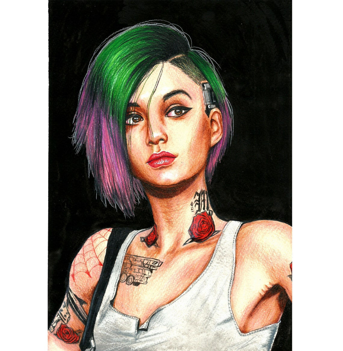 Wallpaper #4Wf665IBSpphPi3-Uk_6162 Custom Portrait Custom Cyberpunk 2077 Portrait Drawing from Etsy Uk