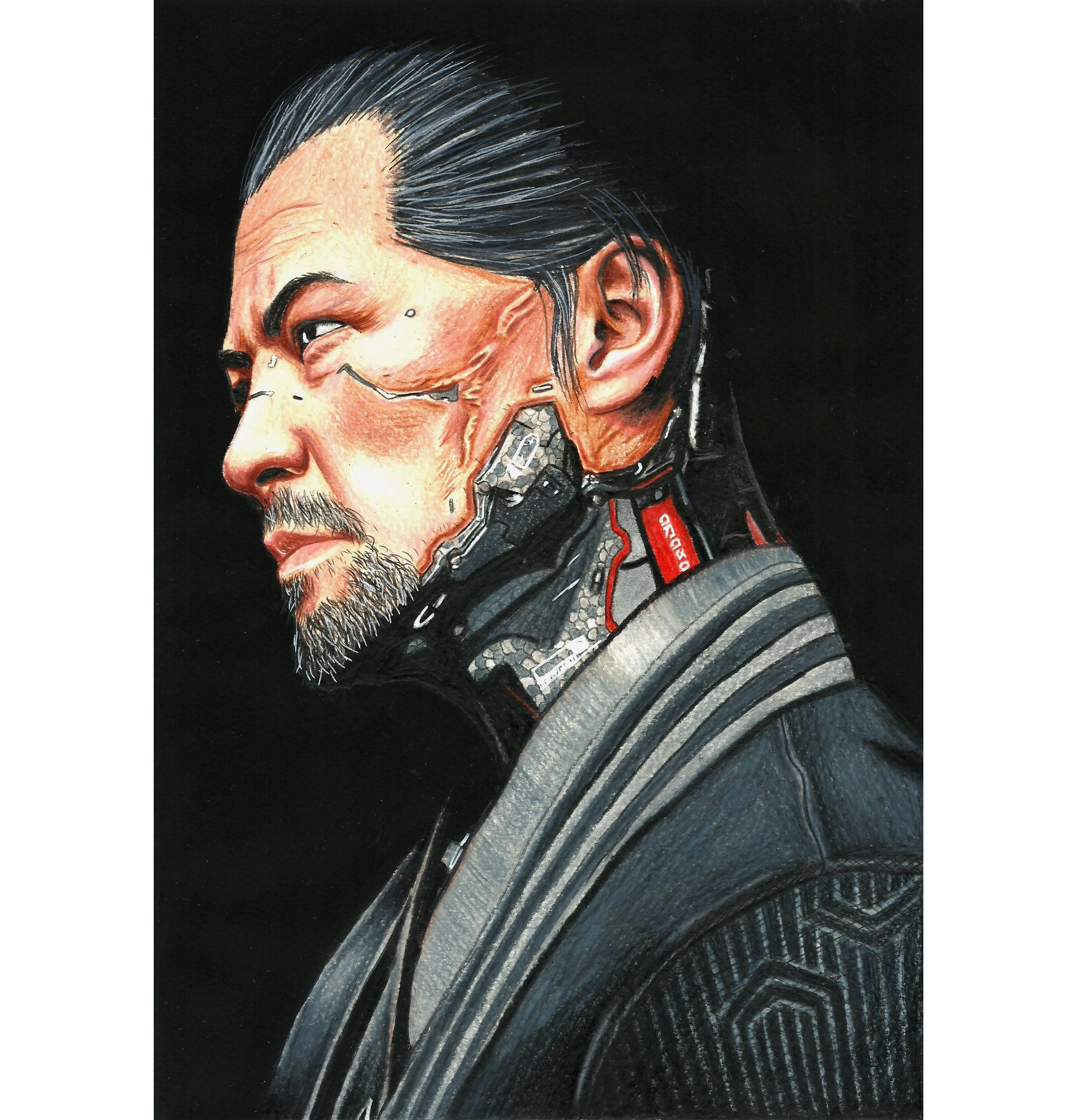 Wallpaper #4AAN644BSdW8dNouThDW17 Cyberpunk 2077 Goro Takemura Mixedmedia Portrait 4 Etsy Uk