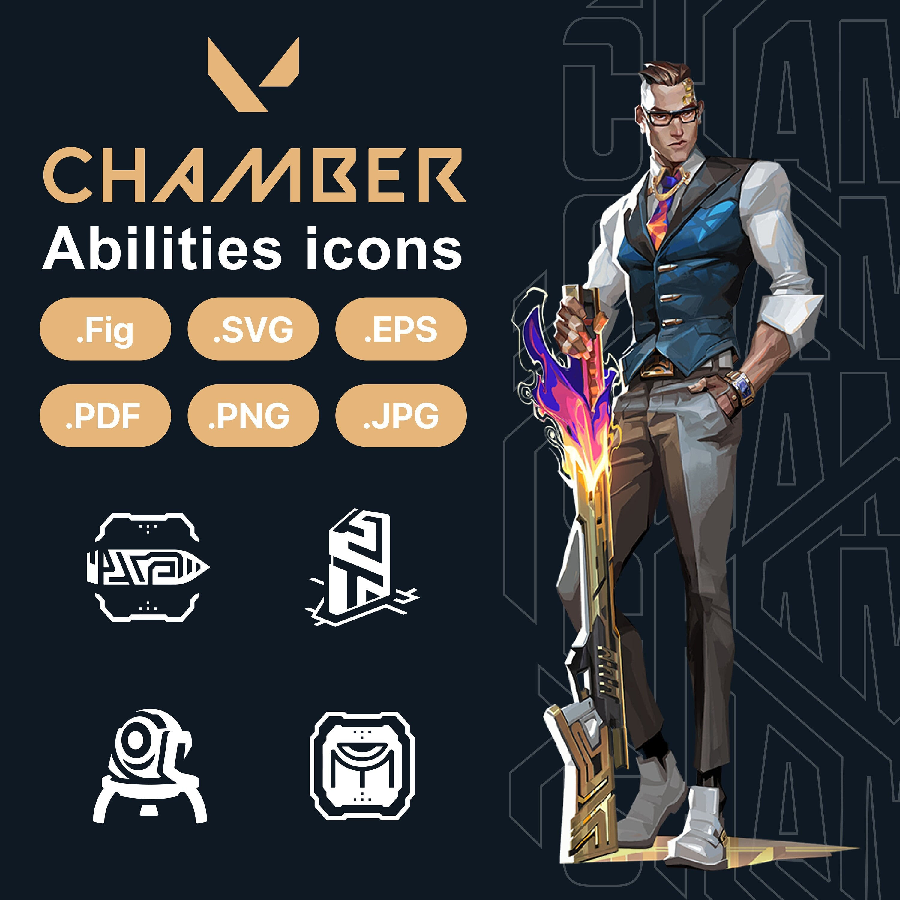 Wallpaper #VbhZTJIBJvJKYCmErdJn8 Valorant Chamber Agent Abilities Icons Svg Png Eps Pdf Figma Vector