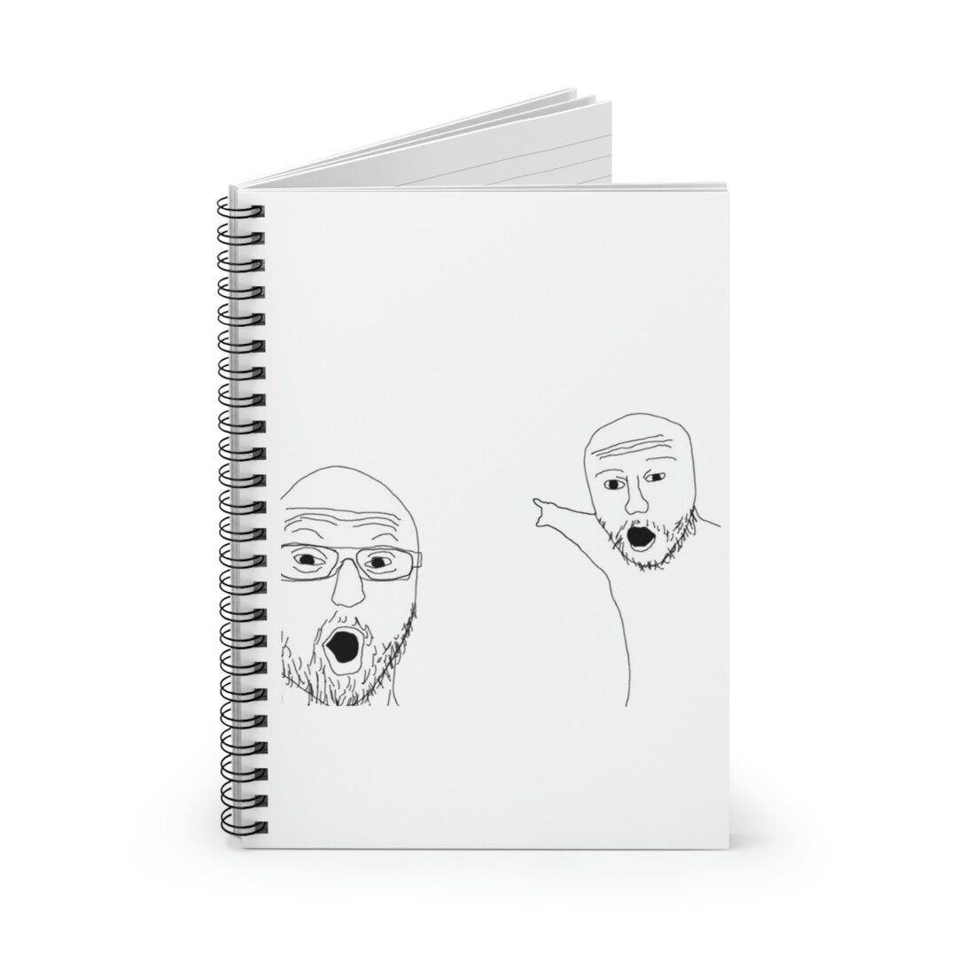 Wallpaper #ImfQBpMBSpphPi3-4cMa191 Pointing Soy Wojak Meme Spiral Notebook for Terminally Online Etsy