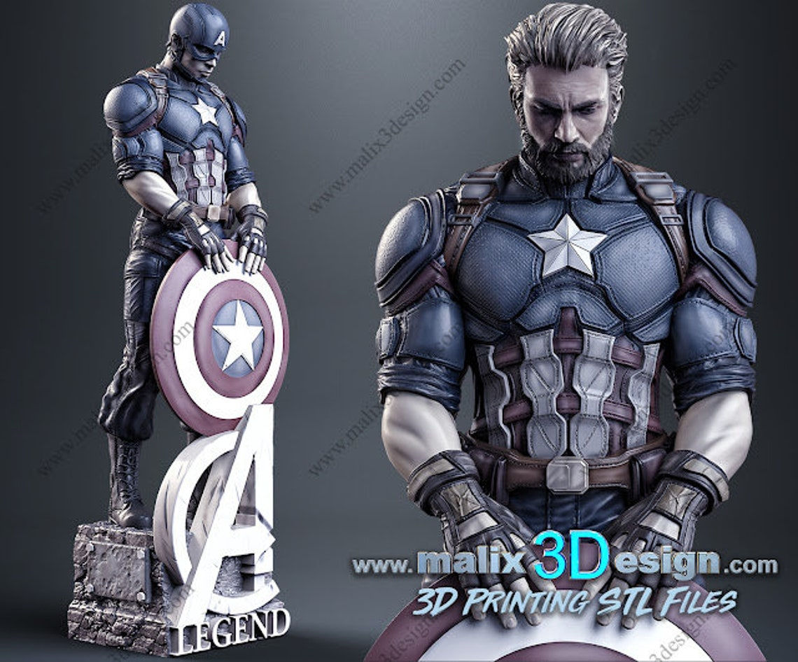 Wallpaper #PhUvtY4BmMigT4UnFlPX13 Captain America 3D Stl Digital Figure File Format 3D Printer Etsy