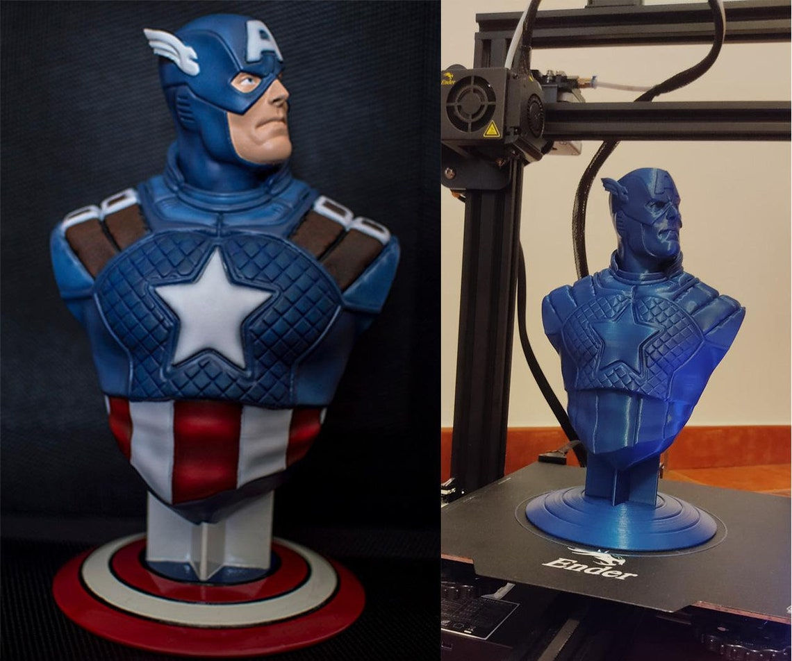 Wallpaper #DxXDto4BmMigT4Un6lRQ10 Captain America Statue Bust 3D Print Etsy