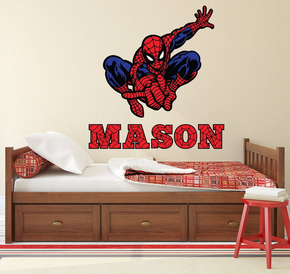 Wallpaper #O-pEV5MBlwTYPL18rBHC101 Spiderman Wall Decal Custom Name Wall Decal Boys Kids Bedroom Etsy