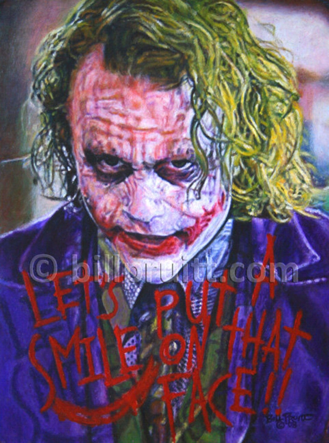 Wallpaper #UxouUZMB1yWOL4qg54He12 The Joker Heath Ledger the Dark Knight Batman Art Print 12x16 Signed