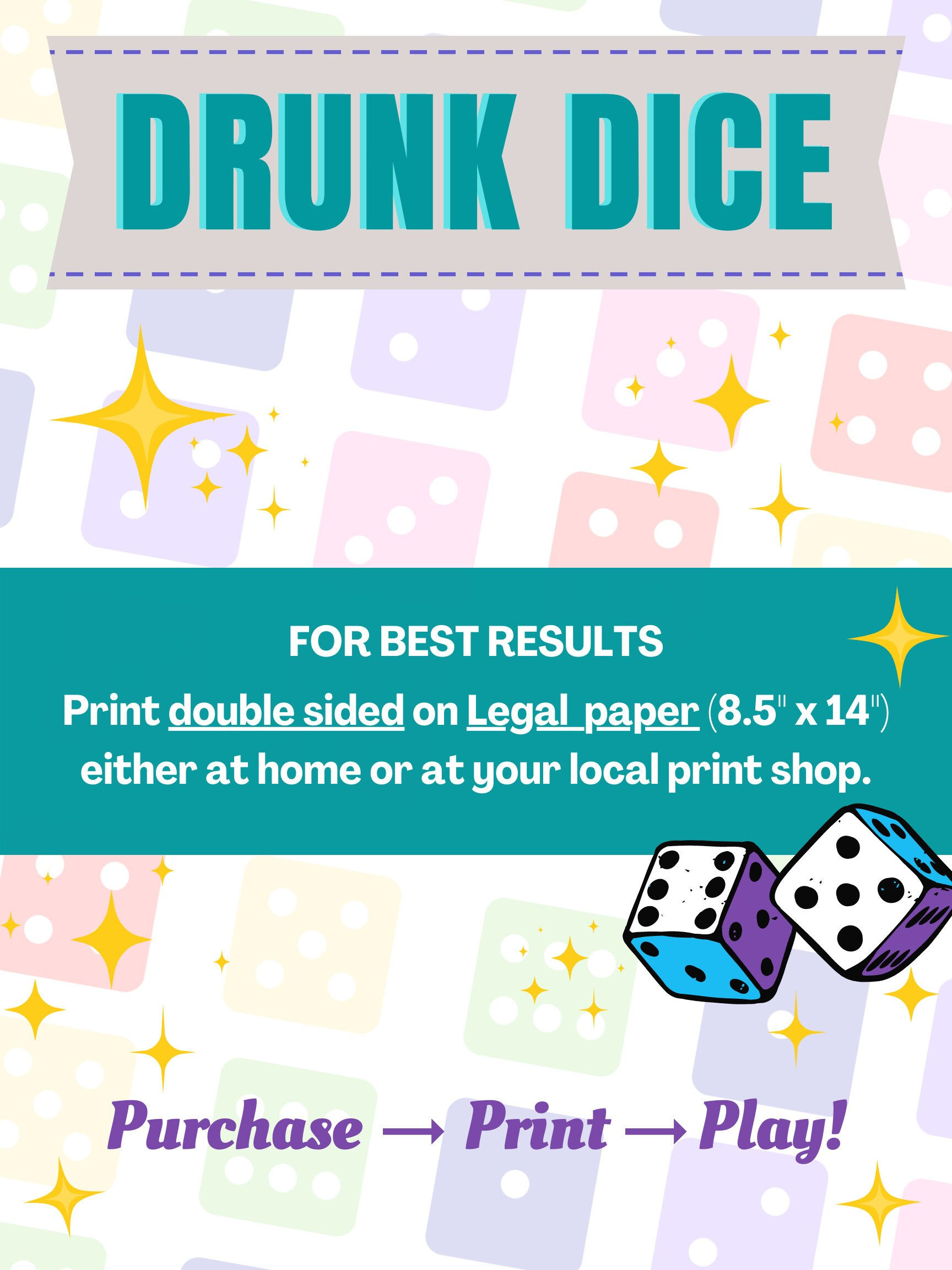 Wallpaper #g2zNKZMBMyCOpUSXDRRd18 Drunk Dice Drinking Games Party Game Fun Drinking Game Etsy