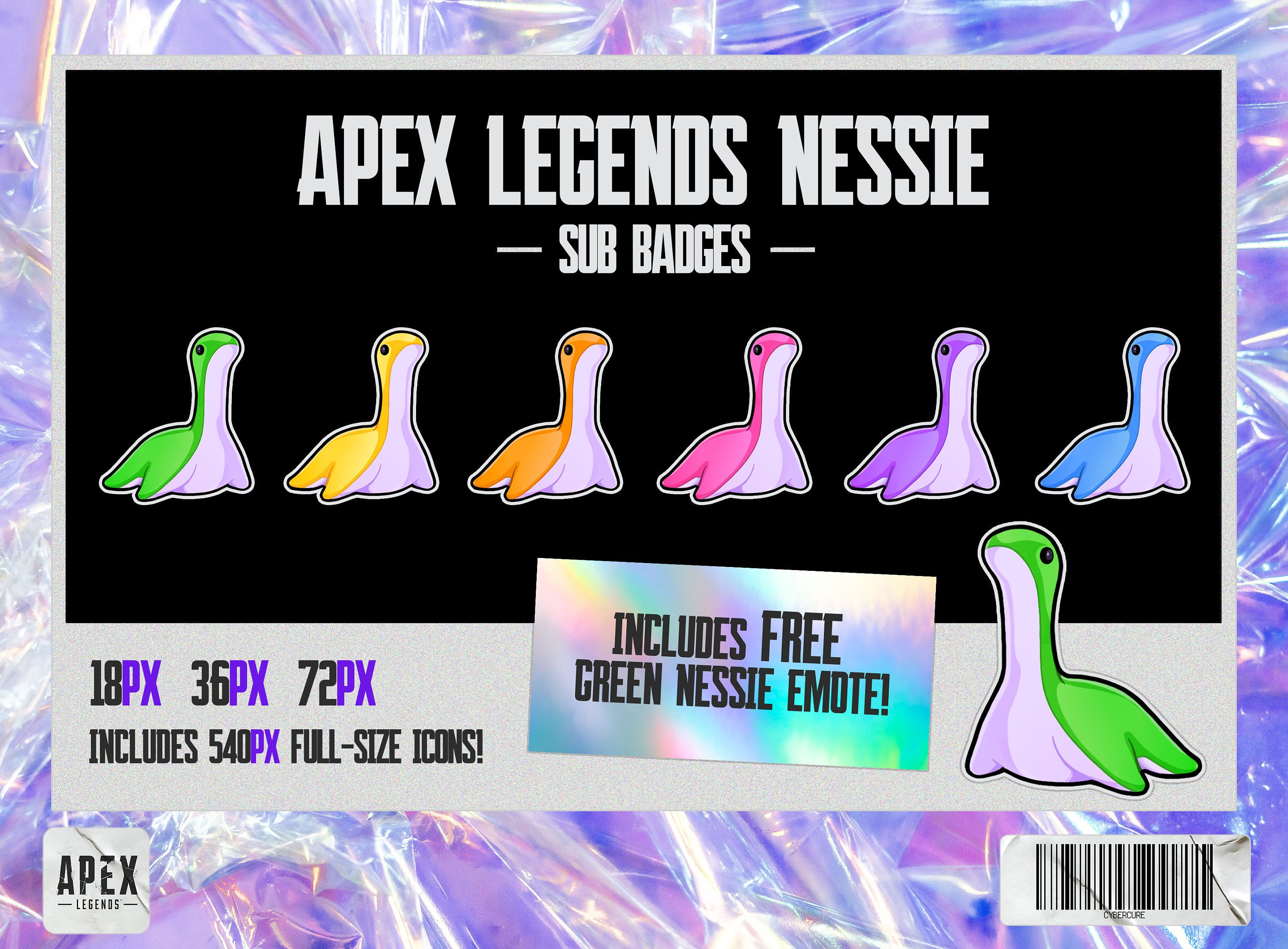 Wallpaper #MWcCDZMBSpphPi3-1uLv211 Rainbow Nessie Apex Legends Sub Badges and Emote for Twitch Discord