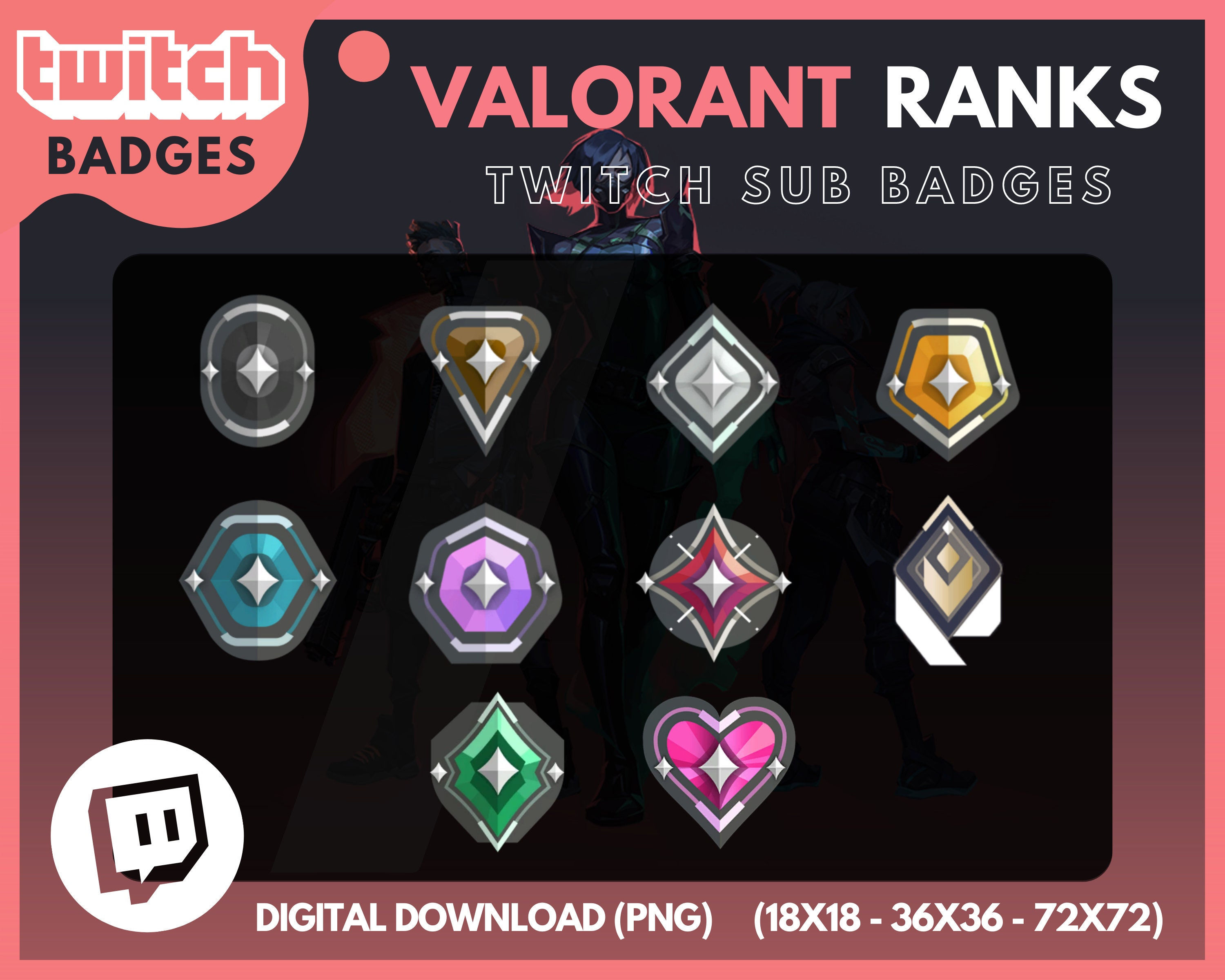 Wallpaper #hTX6lZcBk_lpvpal0Zmd2 New Rank Valorant Sub Badges Instant Download Ascendant Included New