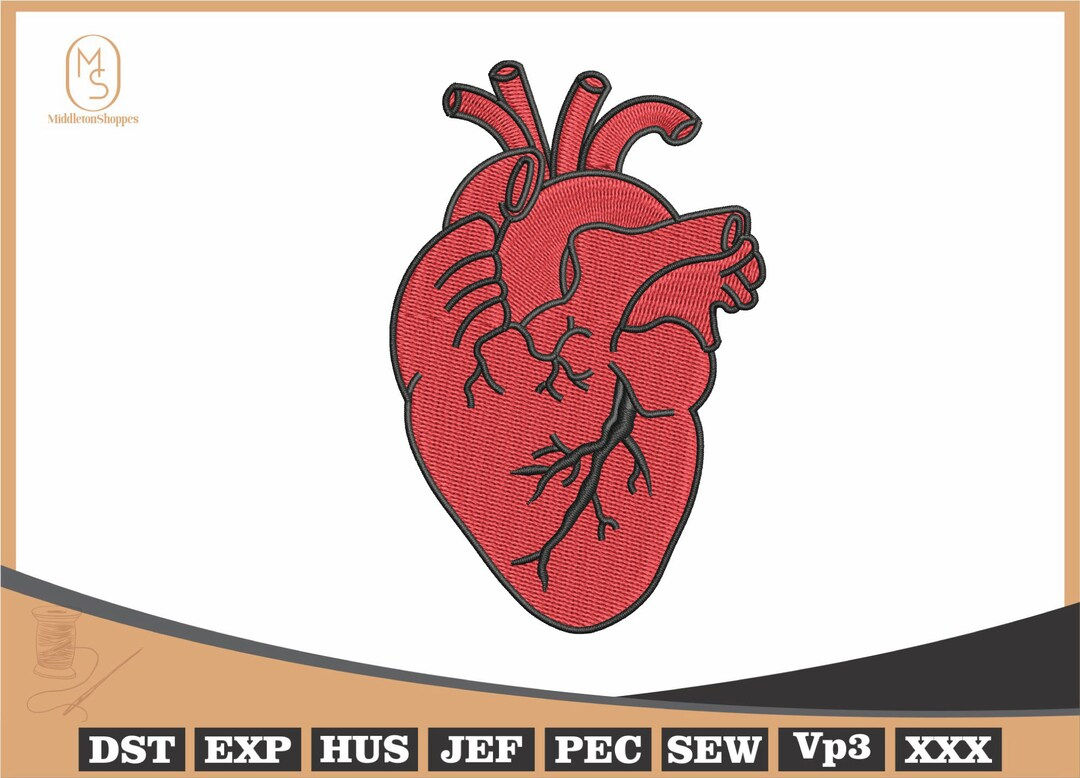 Wallpaper #12eRAJMBSpphPi3-GKYv76 Anatomical Heart Embroidery Design Human Heart Machine Embroidery