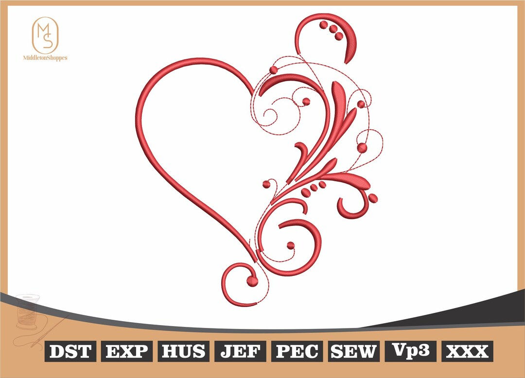 Wallpaper #12eRAJMBSpphPi3-GKYv52 Blooming Floral Heart Embroidery Heart Machine Embroidered Design
