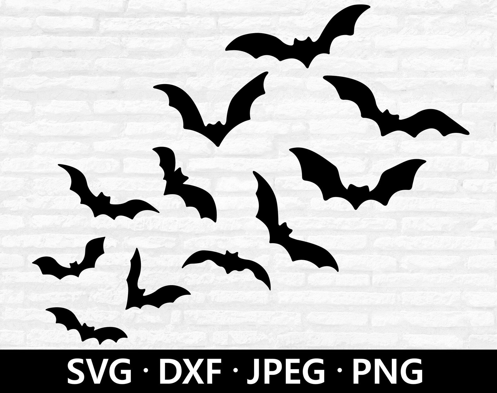 Wallpaper #80b81 Halloween Moon Bats Clipart Halloween Clipart Bats Etsy
