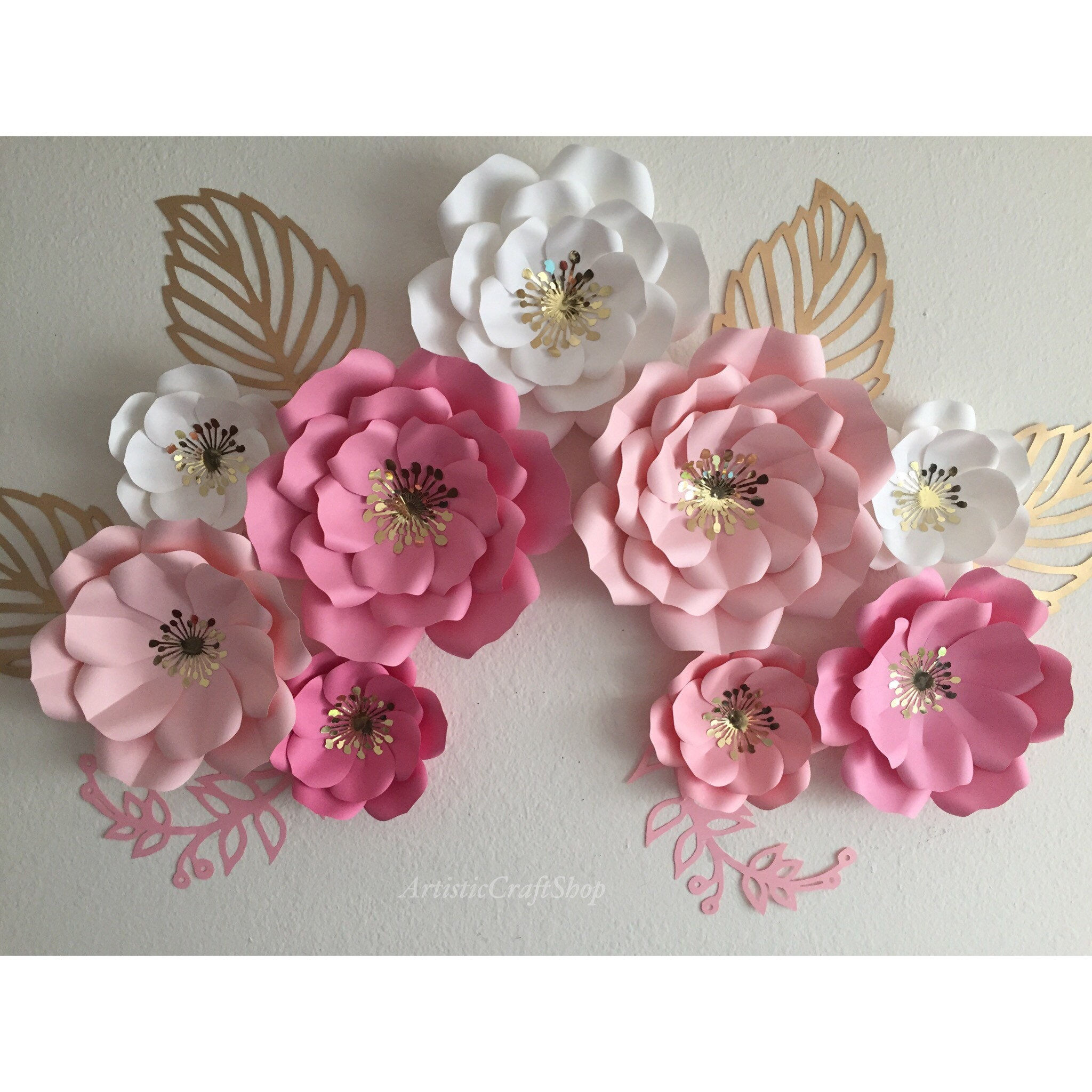 Wallpaper #vmhUIpMBSpphPi3-3TKg203 Set of 9 Paper Flowers Wall Decor Wedding Nursery Etsy